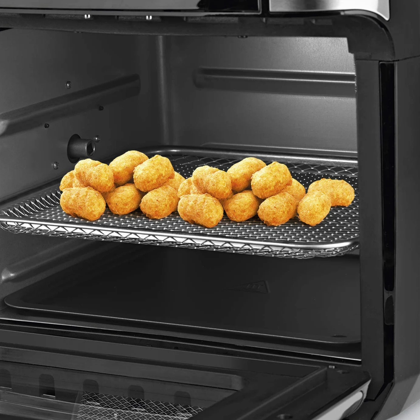 GOURMETmaxx Digital Hot Air Fryer 12 L, Horno XXL, Negro | Airfryer + temporizador, pantalla táctil, espetón giratorio | freír con poca grasa, ahorro de energía | 10 programas incl. pizza | 1800 W