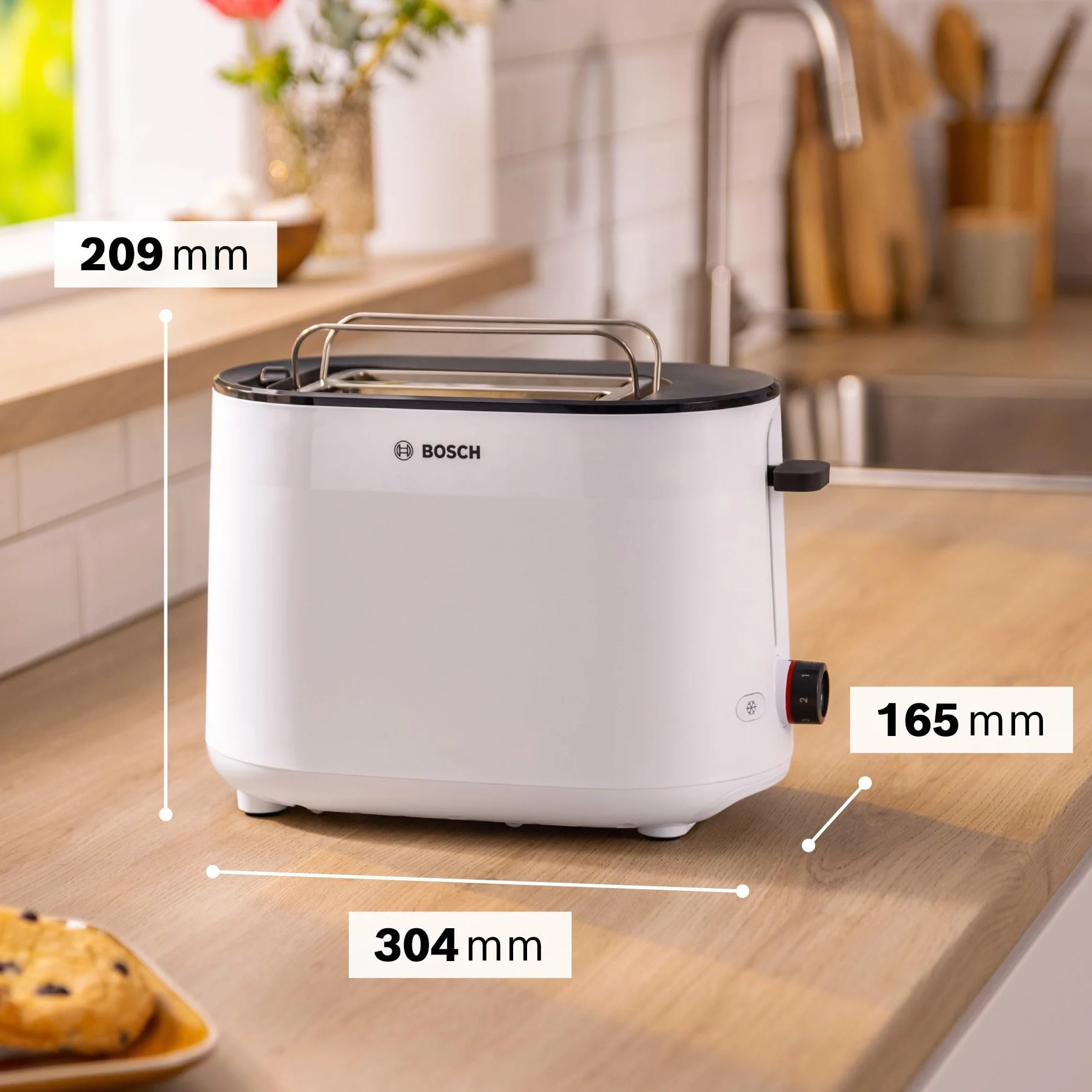Bosch - Tostadora, MyMoment, 2 ranuras, Recalienta, Descongela, High-lift, Blanco, TAT2M12