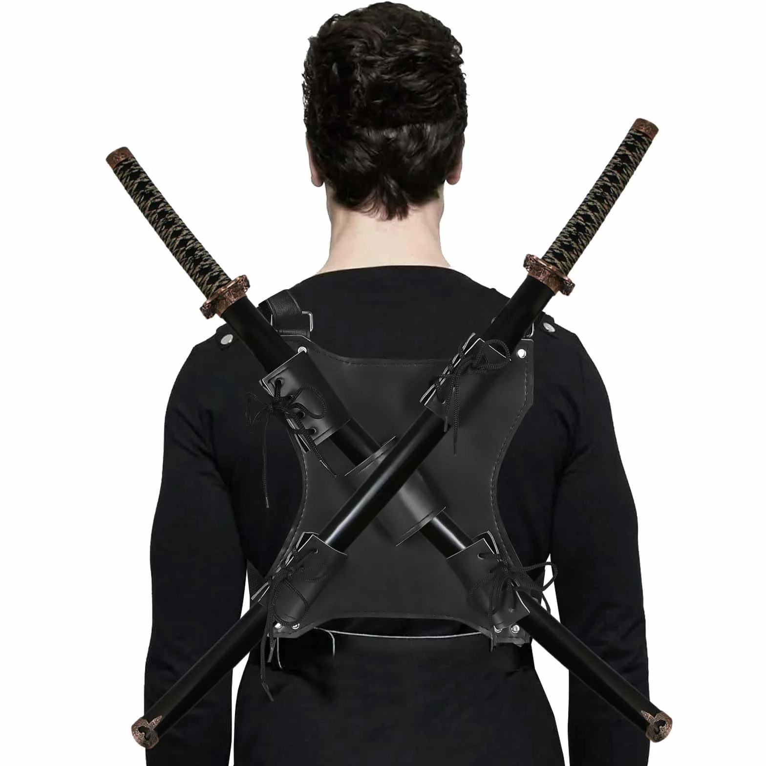 Funda de Espada Ajustable Portador con Cinturón Medieval para Katana Samurai Cosplay Accesorio