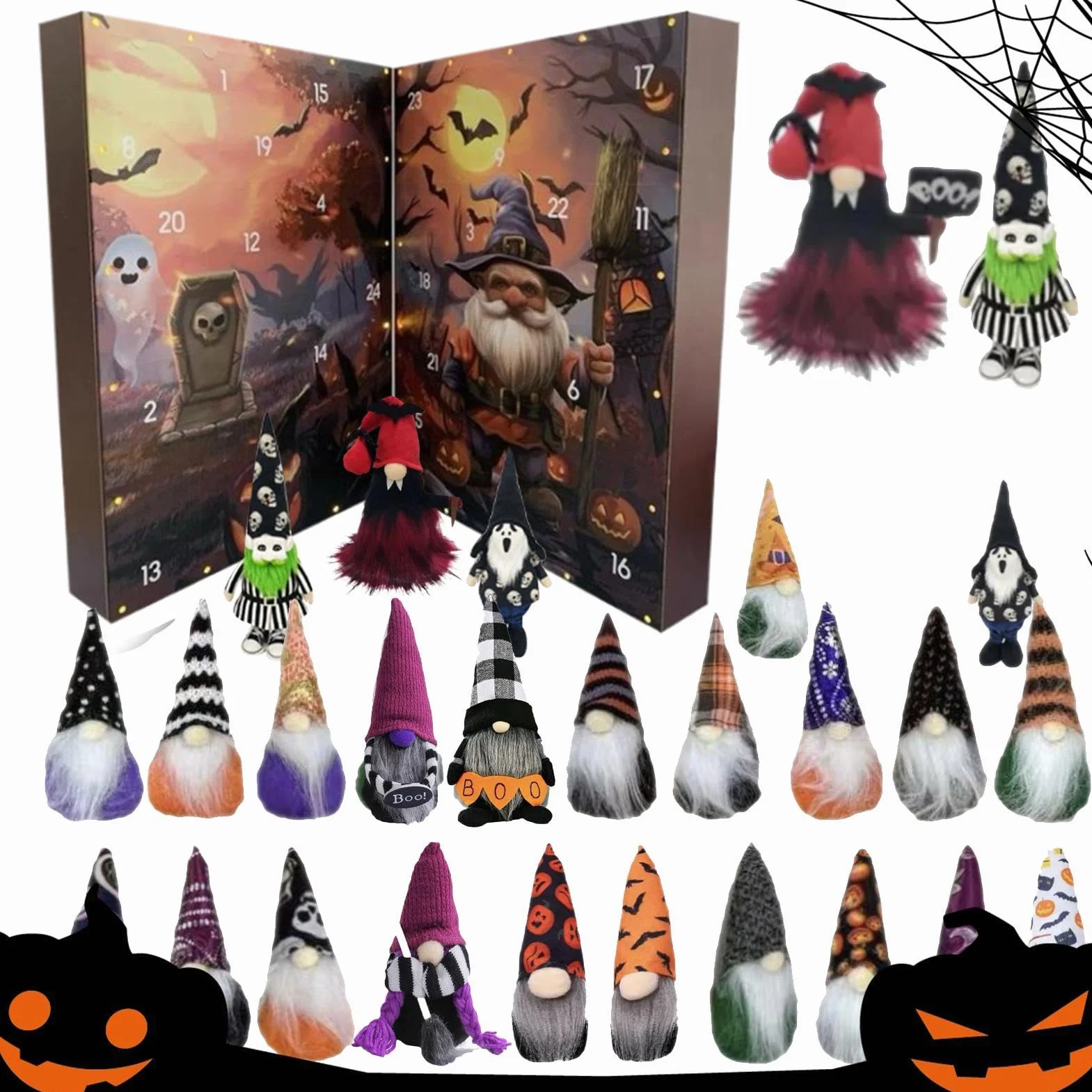 Calendario Cuenta Atrás Halloween 24 Días Figuras Coleccionables De Y | Decoración De Estante Juguetes Góticos Niños Para Adultos Y Niños Entrada Repisa Armario Vitrina