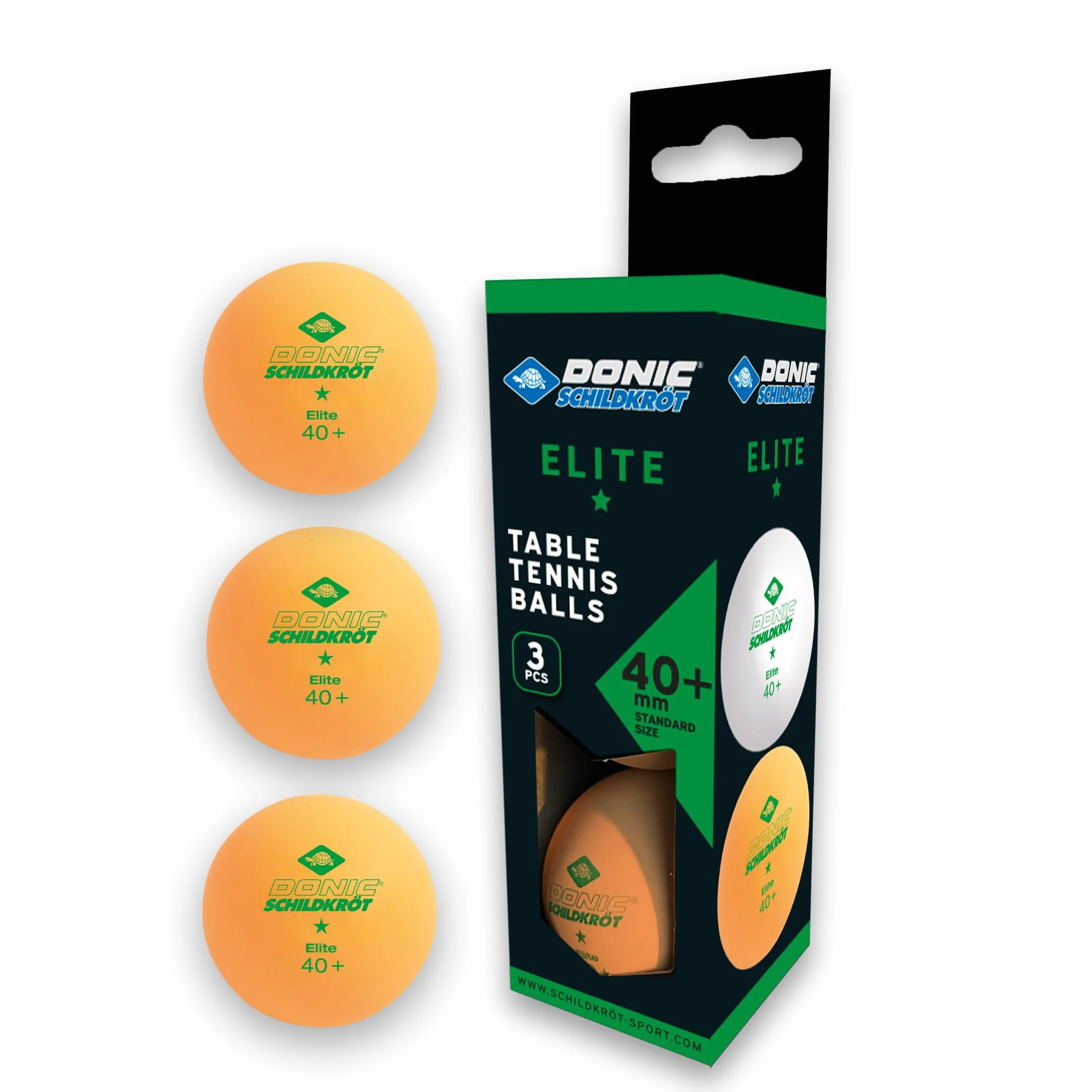 Donic-Schildkröt Pelotas de Tenis de Mesa 1 Estrella Elite Poly 40+ 3 Piezas
