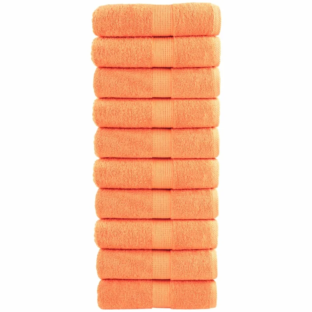 Toallas de invitados premium SOLUND 10 piezas naranja 30 x 50 cm 600 g/m² juego de toallas de baño familiar, accesorios de baño altamente absorbentes de agua