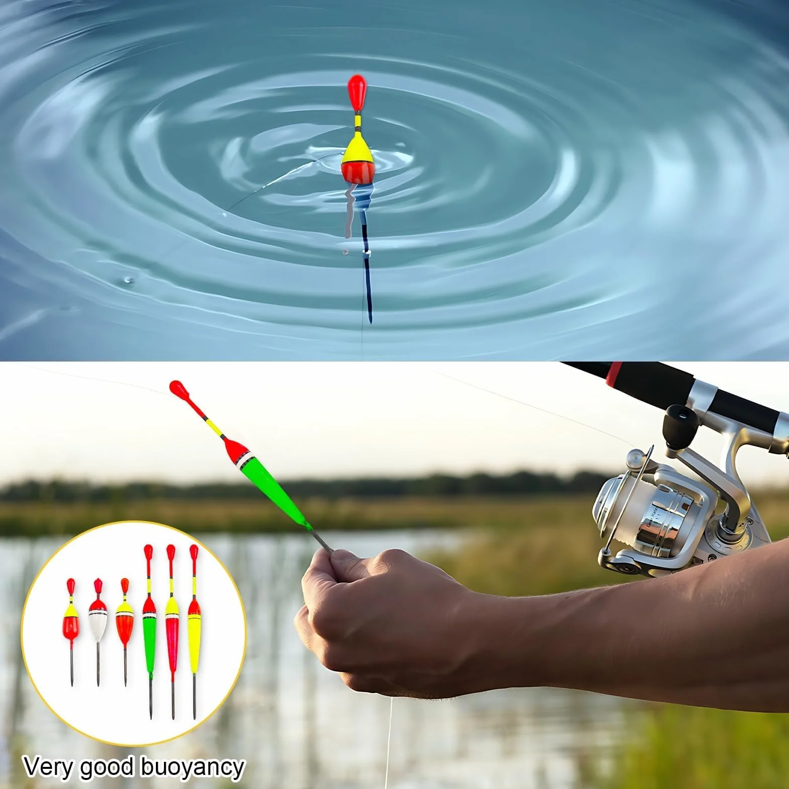 Flotadores de Pesca con Plomo 5# 7# 9# para Ríos y Estanques