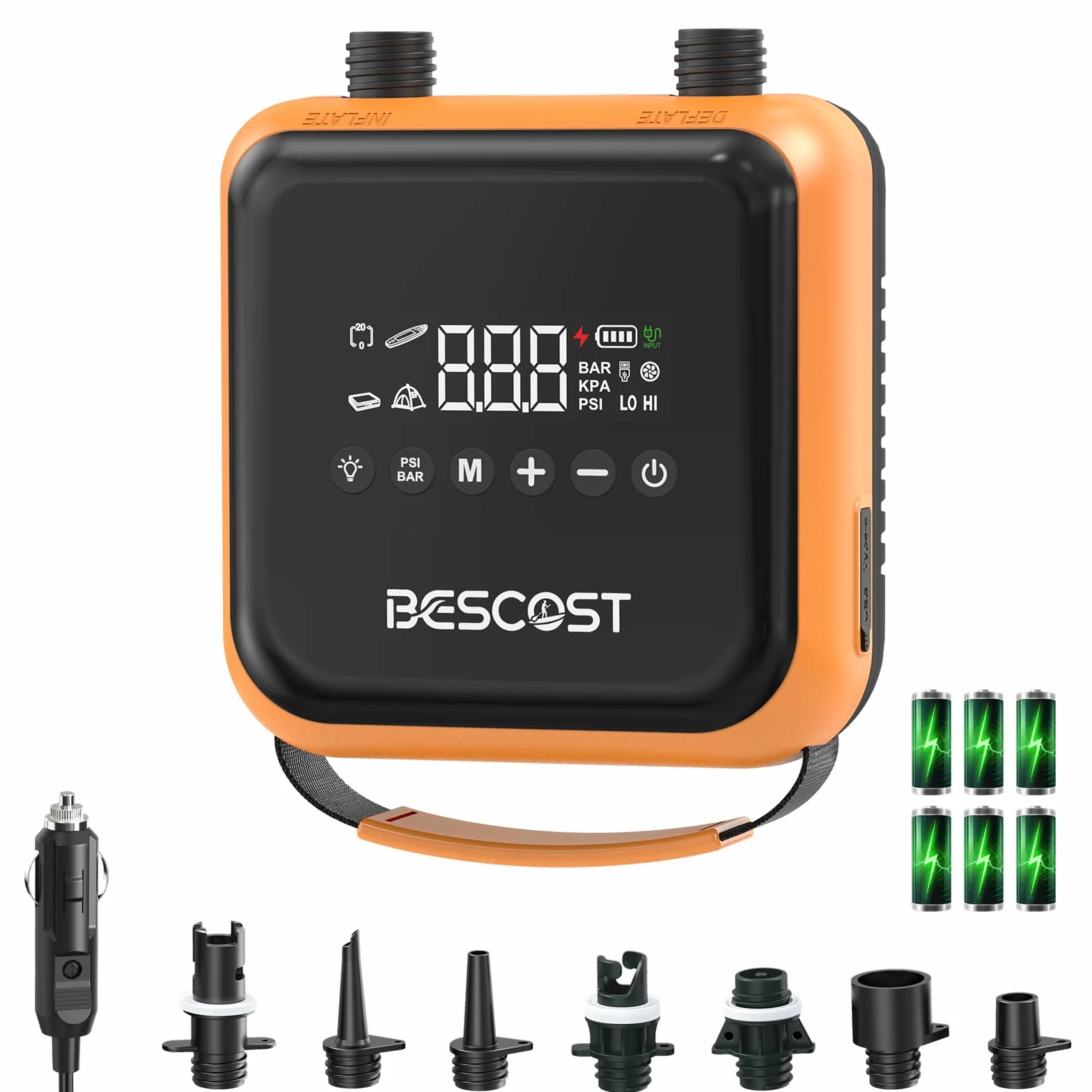 Bomba Eléctrica Inflador Paddle Surf Recargable 20PSI Inflado Desinflado Inteligente