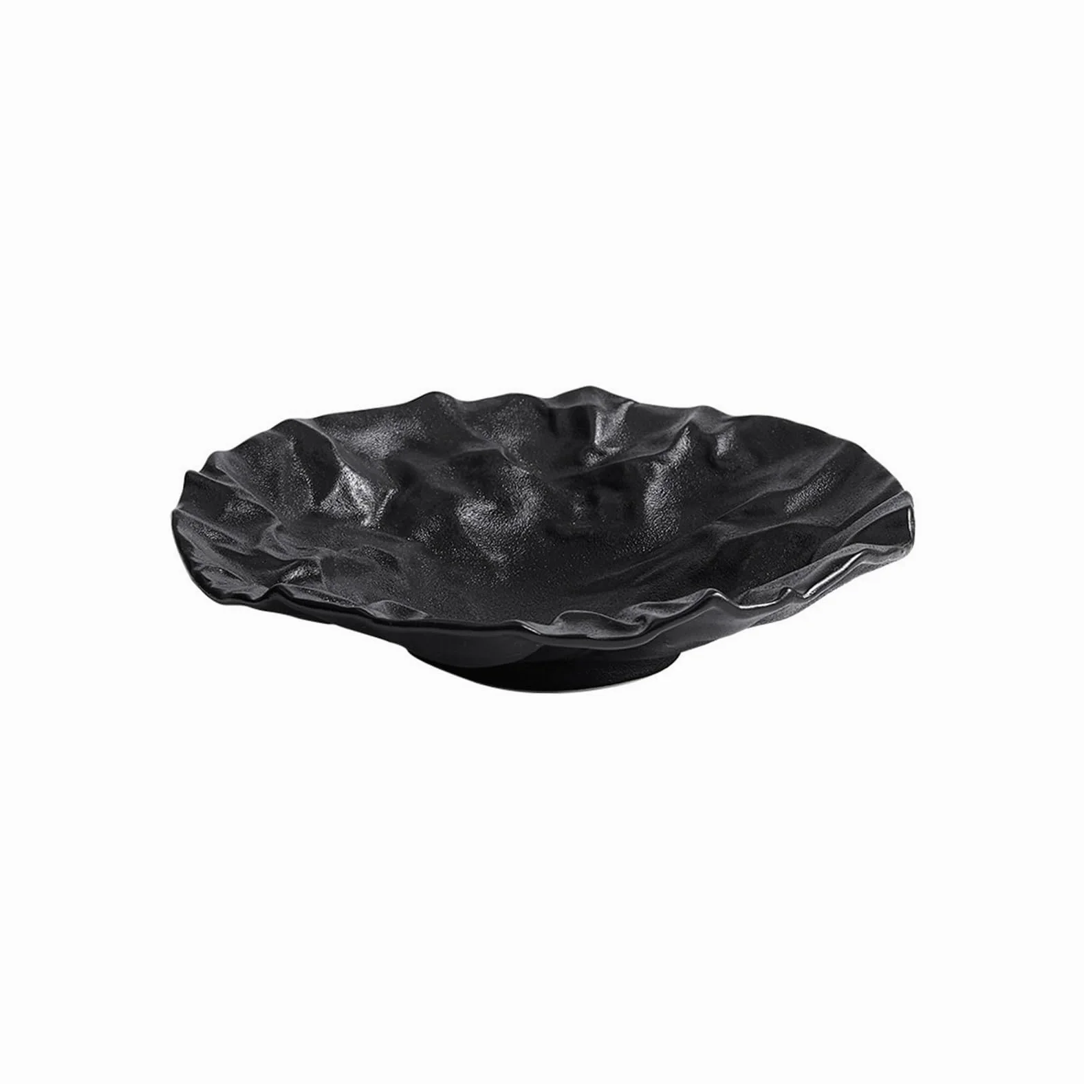 Platos Llanos Platos hondos Plegables de cerámica, vajilla de Color sólido, Plato de Fruta, Plato de Ensalada, vajilla de Calidad de cerámica for el hogar Platos Postre(Negro,9inch)