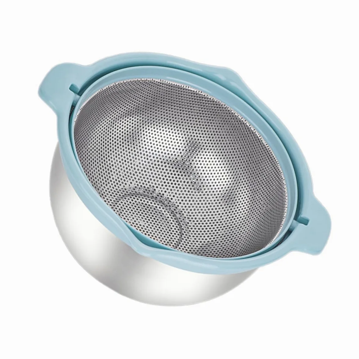 IMIKEYA Colador de Cocina Doble Capa de Acero Inoxidable Cesta para Escurrir Arroz y Frutas, Juego Multifuncional para Almacenar y Drenar Alimentos en Cocina