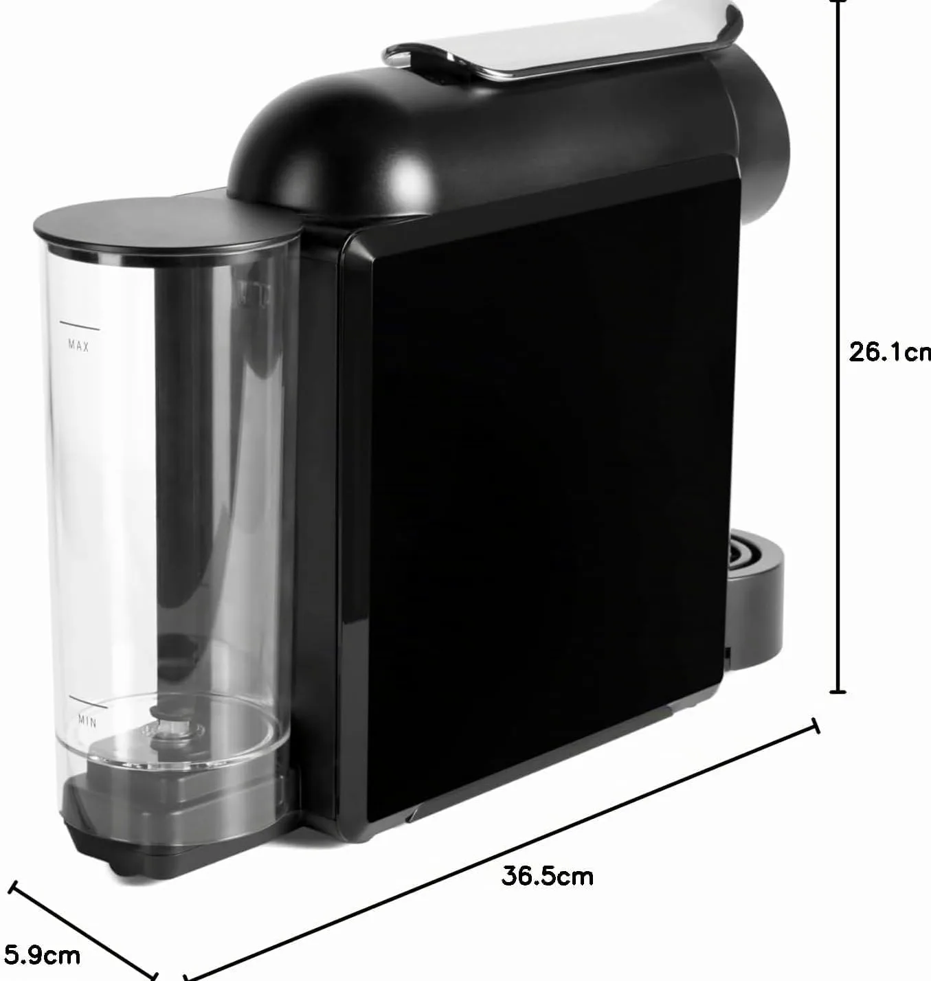 Delta Q MiniMilkQool Negra - Cafetera para cápsulas Depósito para leche. Compacta Versátil y Minimalista - Fácil de usar