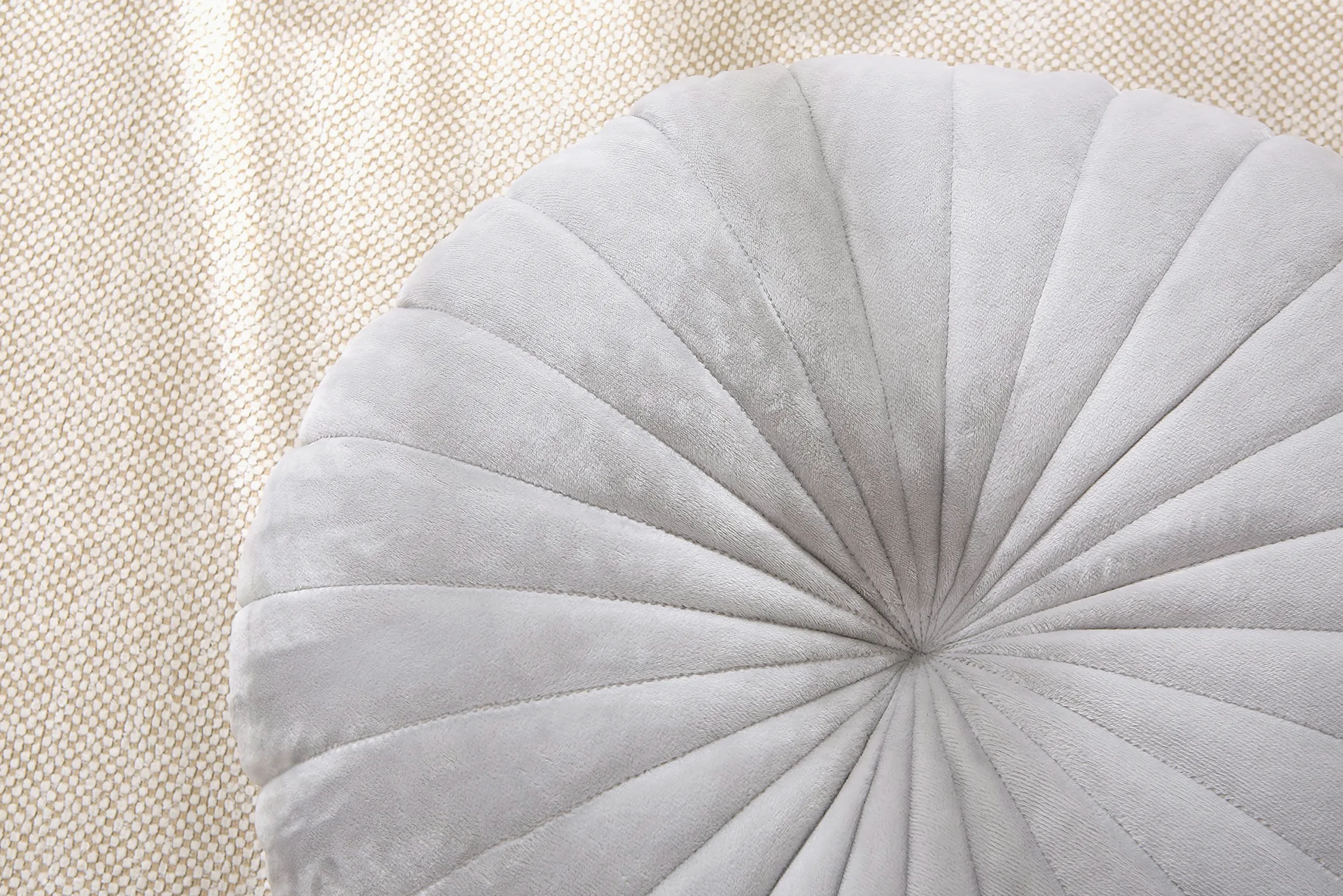 Almohada de suelo redonda grande para adultos, cojines gruesos de terciopelo para yoga, sala de estar, balcón, tatami al aire libre, 18 pulgadas (gris)