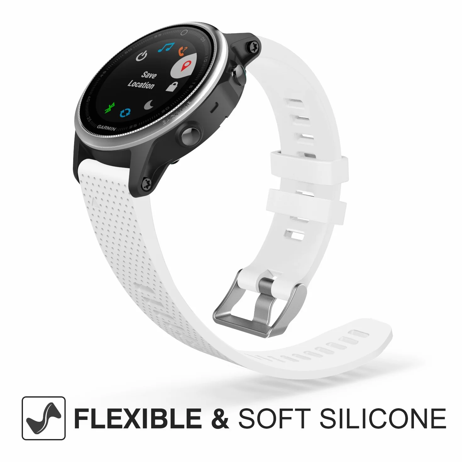 MoKo Correa de Reloj Compatible con Garmin Fenix 7S 20mm Quick Fit Pulsera Deportiva Silicona