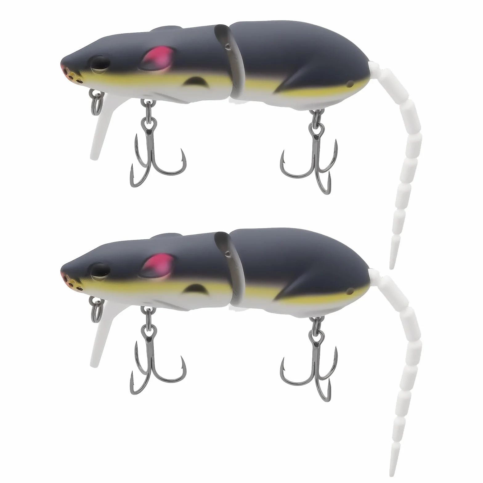 2pcs Se?uelos de Nataci¨®n para Rata Y Rat¨®n 15 G 15,5 Cm con Articulaci¨®n de Superficie para La Pesca de Lucios Y Peces Depredadores