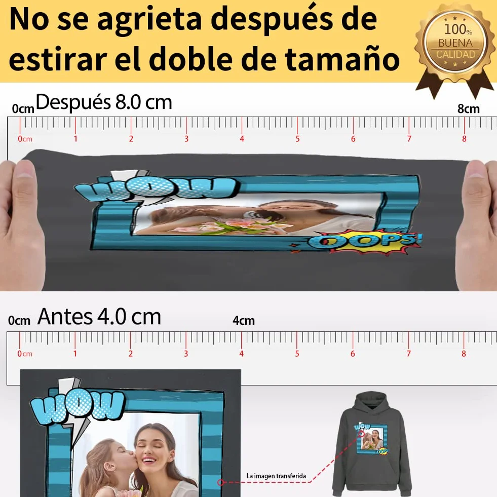 TransOurDream Real-Papel de Transferencia Térmica Para Camisetas, Sudaderas o Tejidos Oscuros 2.0 A4 10 Hojas Fácil de Usar, Papel Transfer Compatible con Impresoras de Inyección de Tinta, ES-02-10