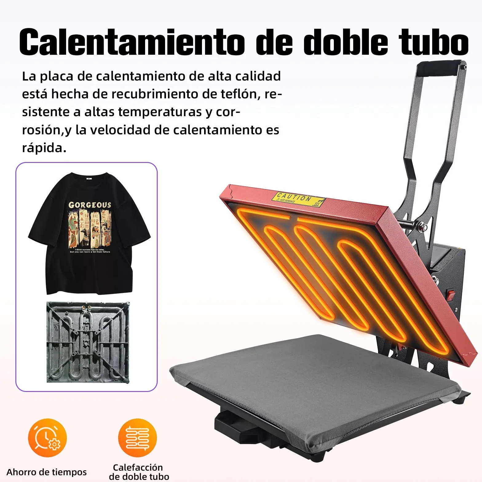 ColorSub Prensa caliente digital 38 x 38 cm (15 x 15 pulgadas) 1600 W, prensa caliente de teflón, camiseta, ropa, bolsa con transferencia