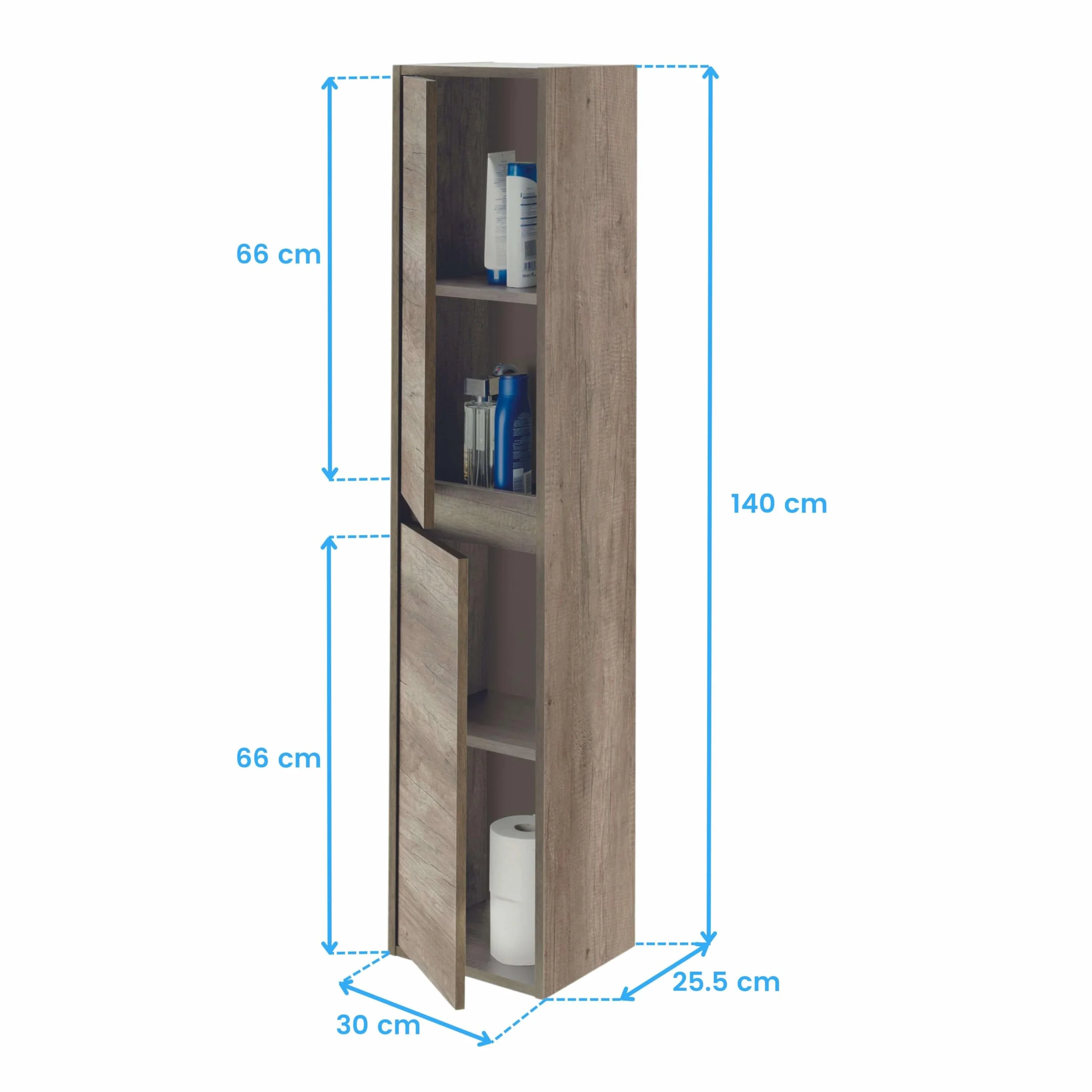 Mueble Lavabo CERÁMICO con 2 CAJONES + Espejo + Columna 2 Puertas