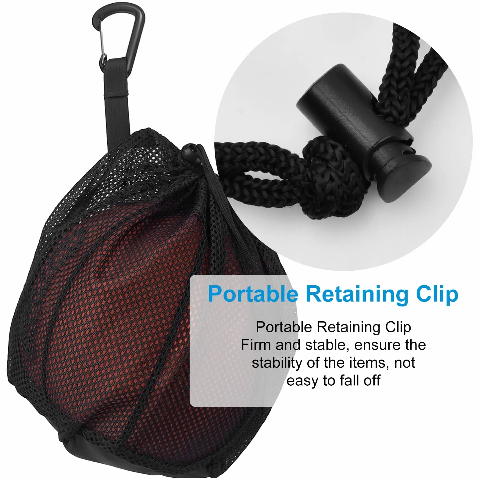 Bolsa de Red Deportiva con Cordón para Balones de Baloncesto, Fútbol, Voleibol y Rugby