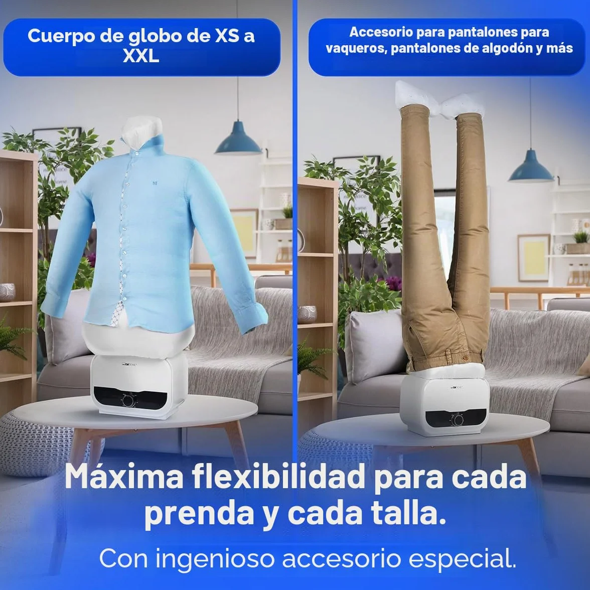 Clatronic® plancha camisas | para camisas, blusas y pantalones sin arrugas | sustituye a la plancha o al centro de planchado a vapor | maniquí de planchado con 1200 vatios de gran potencia | HBB 3734