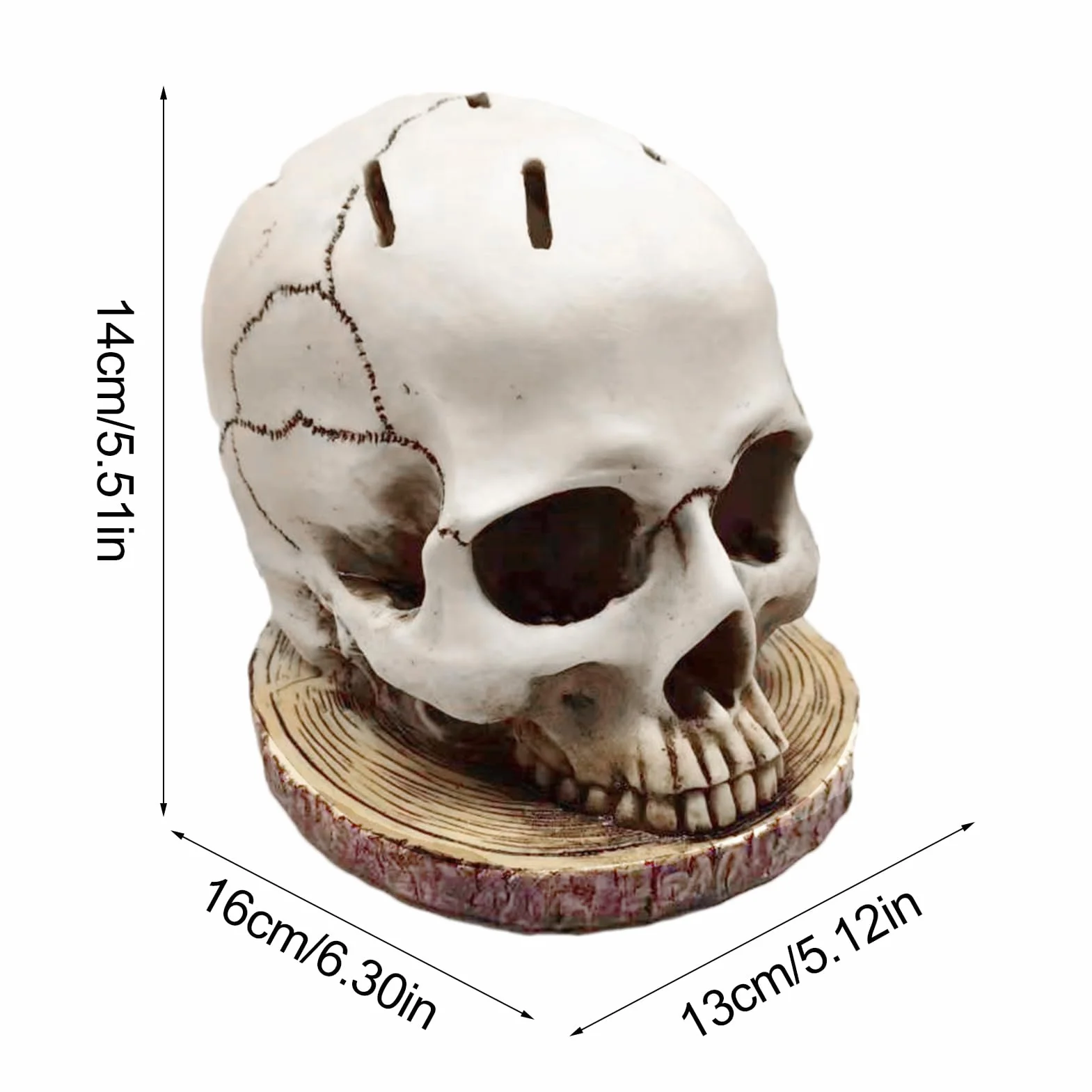 Portacuchillos cráneo, bloque de cuchillos cráneo | Bloque de cuchillos espeluznantes de Halloween | Soporte de cocina con forma de cabeza de horror, bloque de cuchillos de cocina gótico para