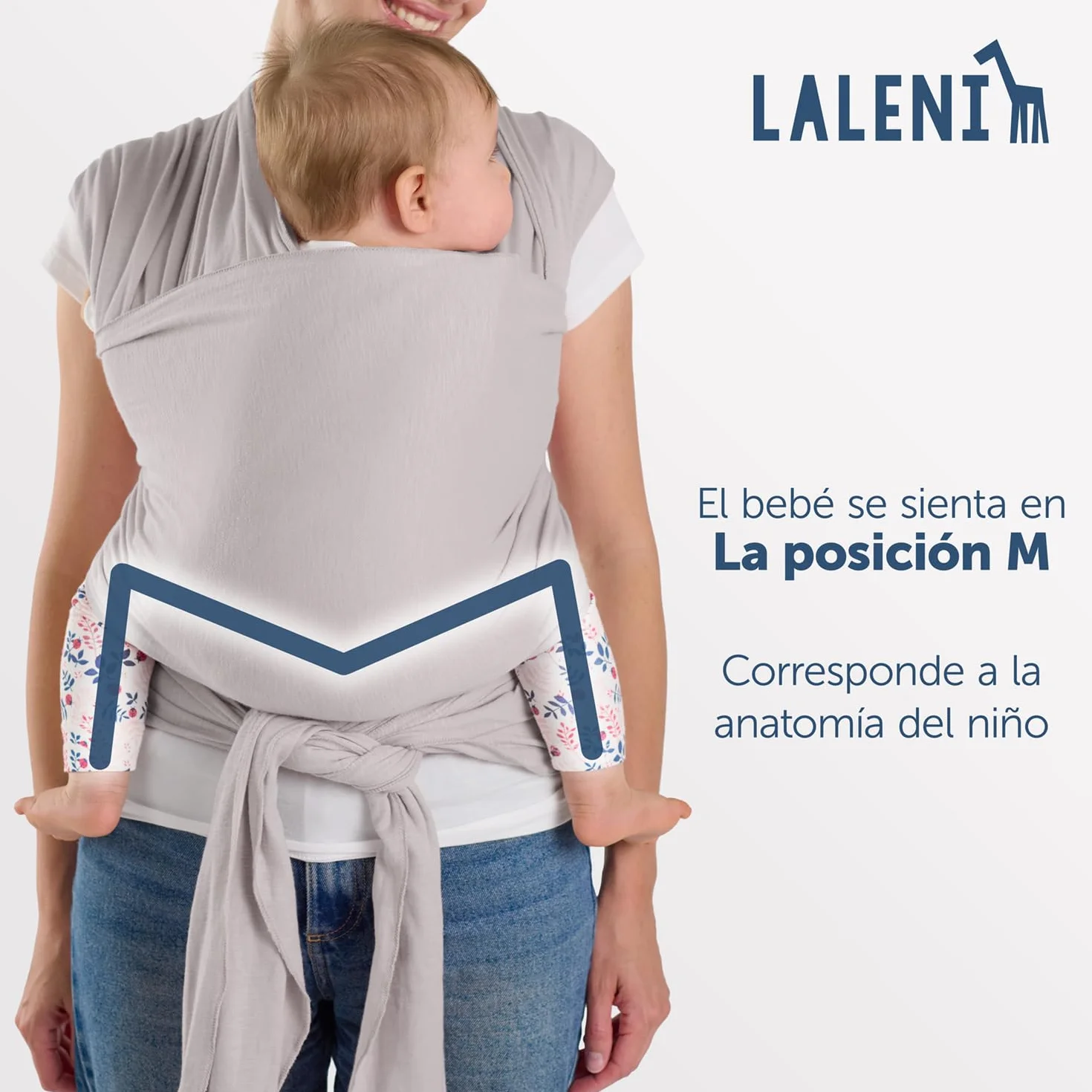 Fular Portabebe Hasta 15kg de Suave Algodón - Portabebe Recien Nacido + Certificado OEKO-TEX - Fular Porteo 5,10m - Gris Claro