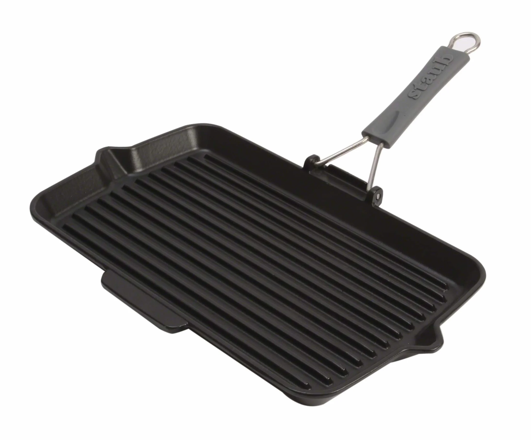 STAUB 1202223 - Plancha Rectangular con Mango de Silicona, 34 x 21 cm
