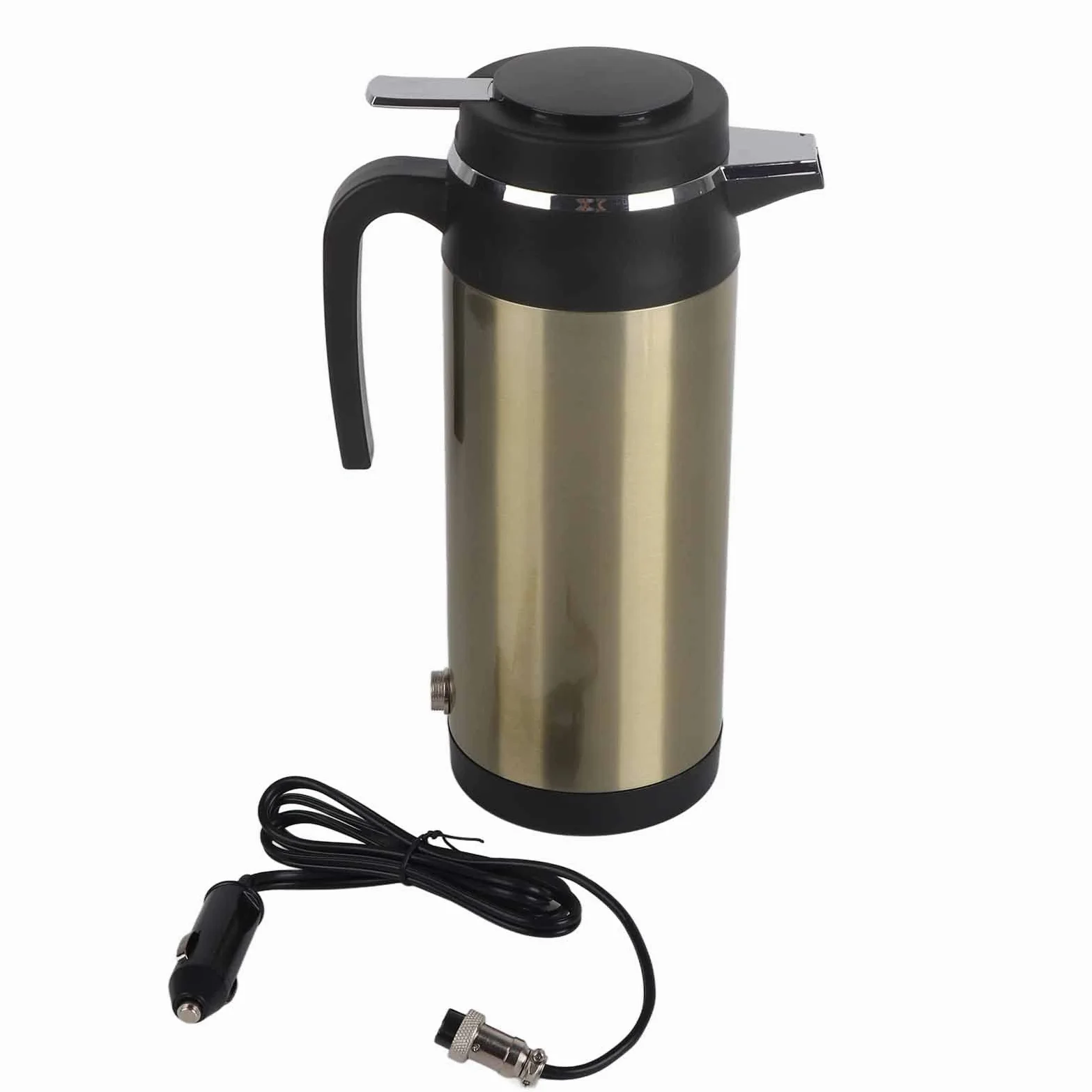Dioche - Hervidor eléctrico, 1200 ml, 24 V, acero inoxidable, para coche, termo de viaje, calefacción