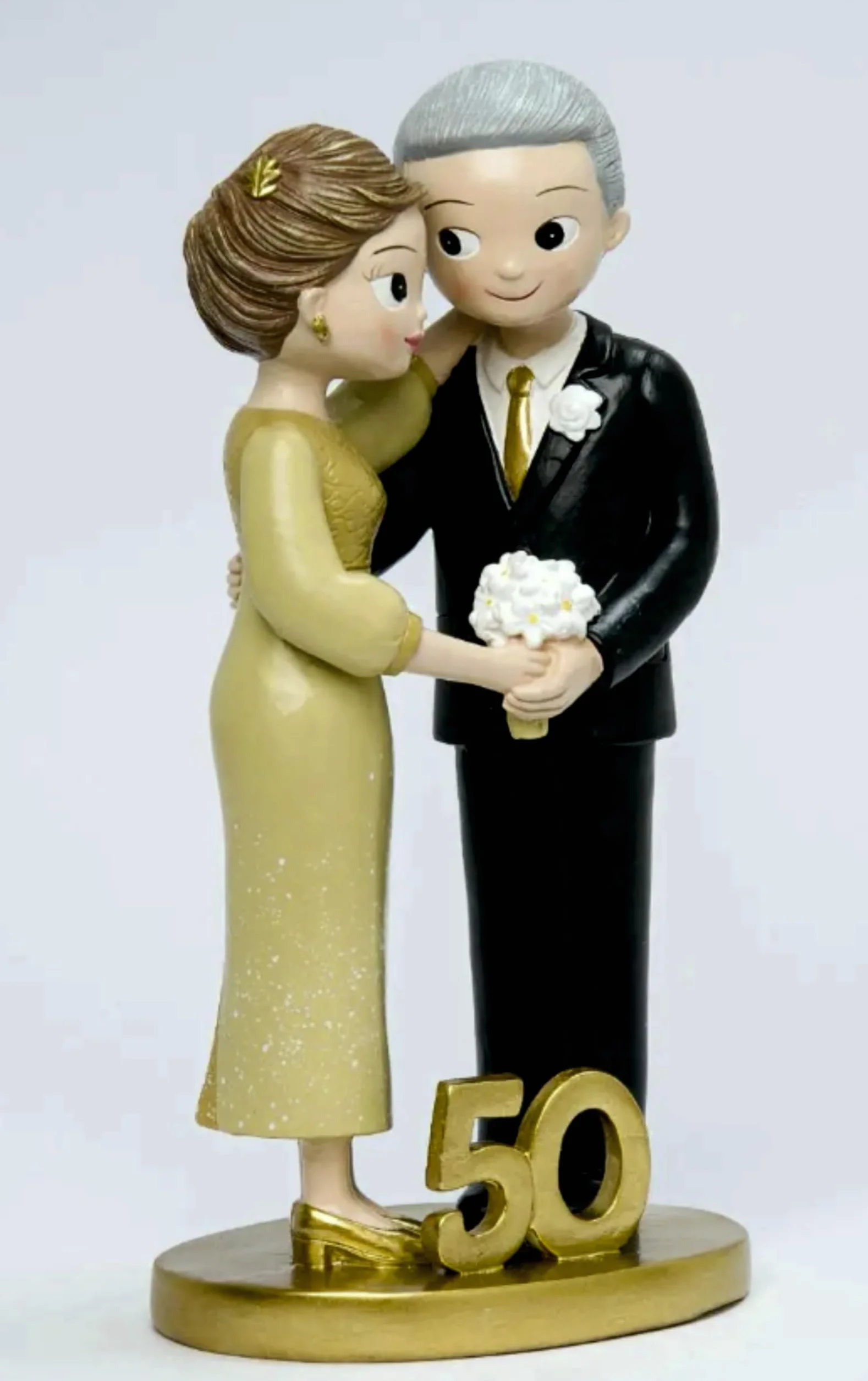 Figurita Tarta Bodas de Oro 50 Aniversario GRABADA para Pastel