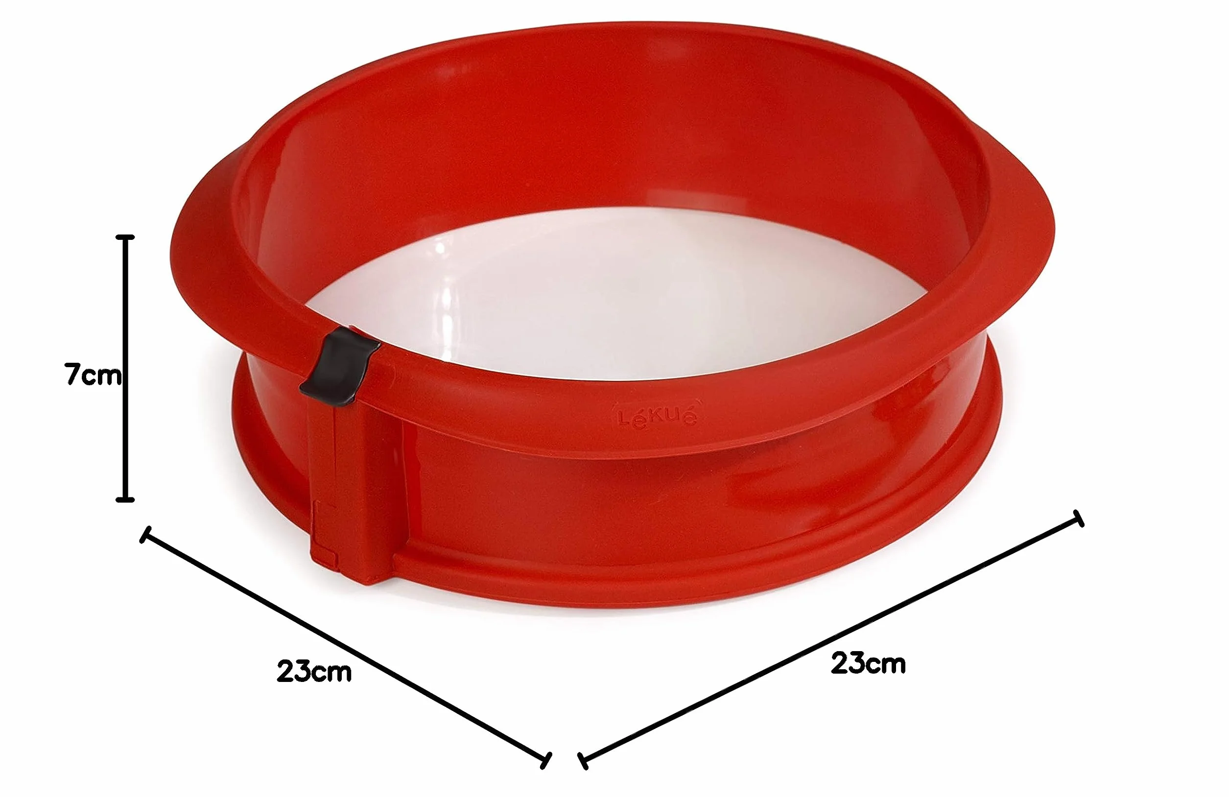 Lékué Molde desmontable duo pastel, silicona y cerámica Rojo, 23 cm