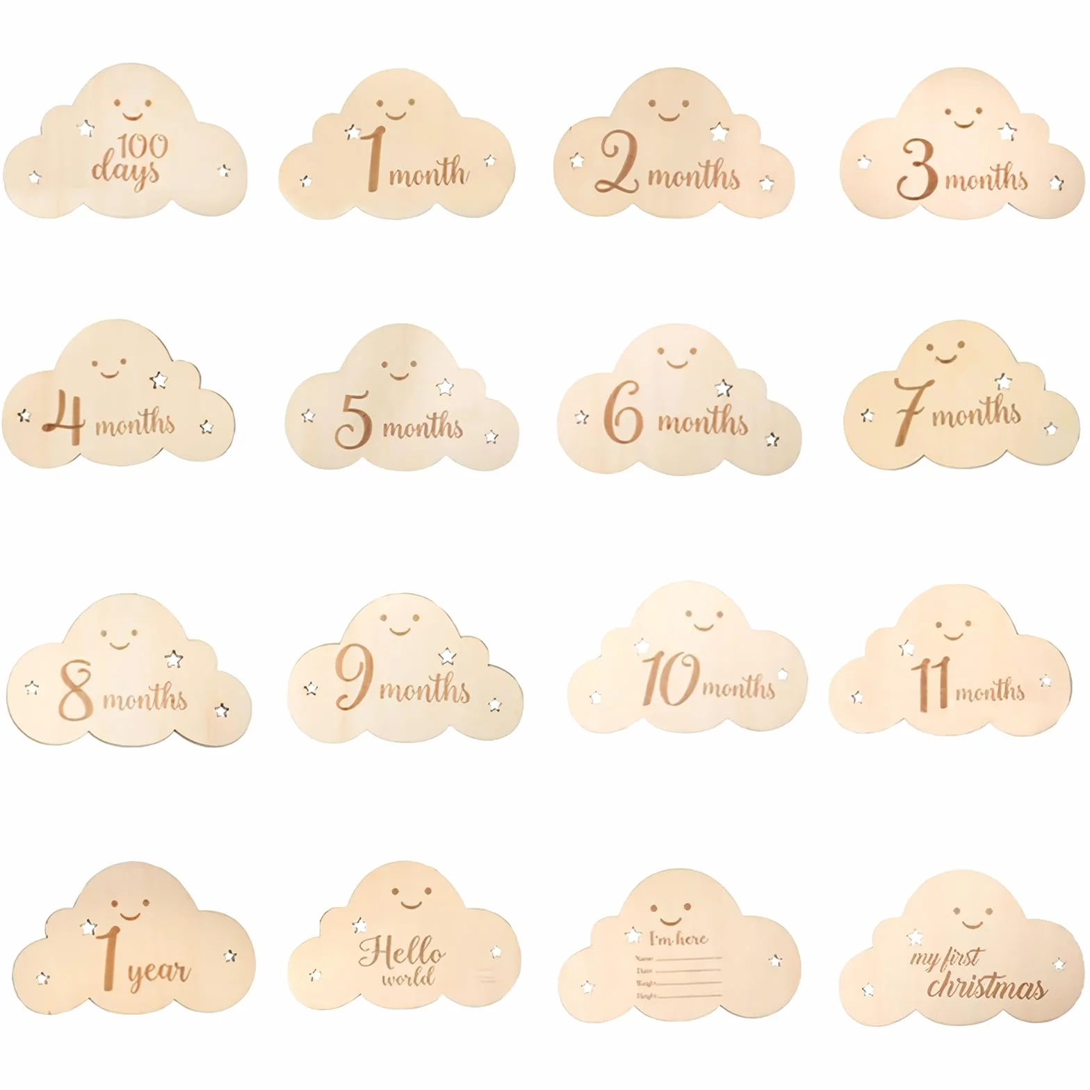 Juego de Tarjetas de Metas para Niños - Papel Piedra Hito Nube y Estrella Decoración