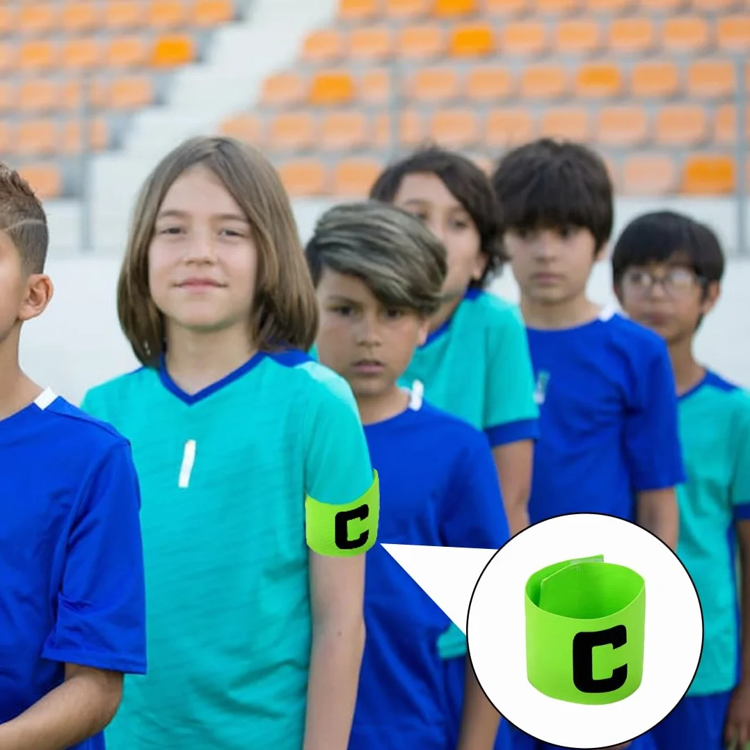 Brazaletes de Capitán de Fútbol Elásticos Ajustables para Niños y Adultos - Juego de 5