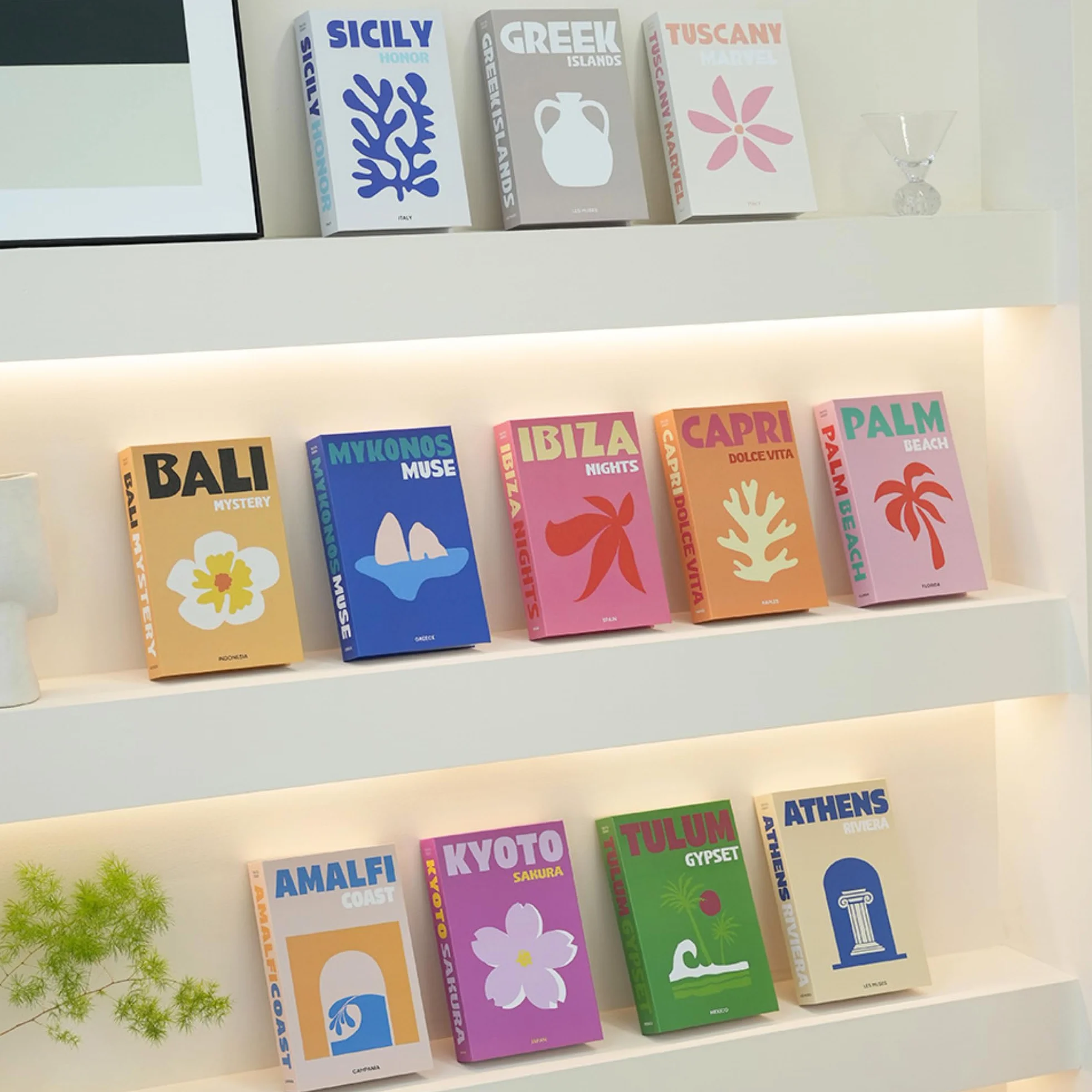 SUQ 12PCS Libros Falsos Plegables, Libros Falsos Decorativos Apiladas, Books Decorativos Modernos de Tapa Dura para la Pantalla de la Mesa de Café de la Estantería, Ambiente Sofisticado (Nación)