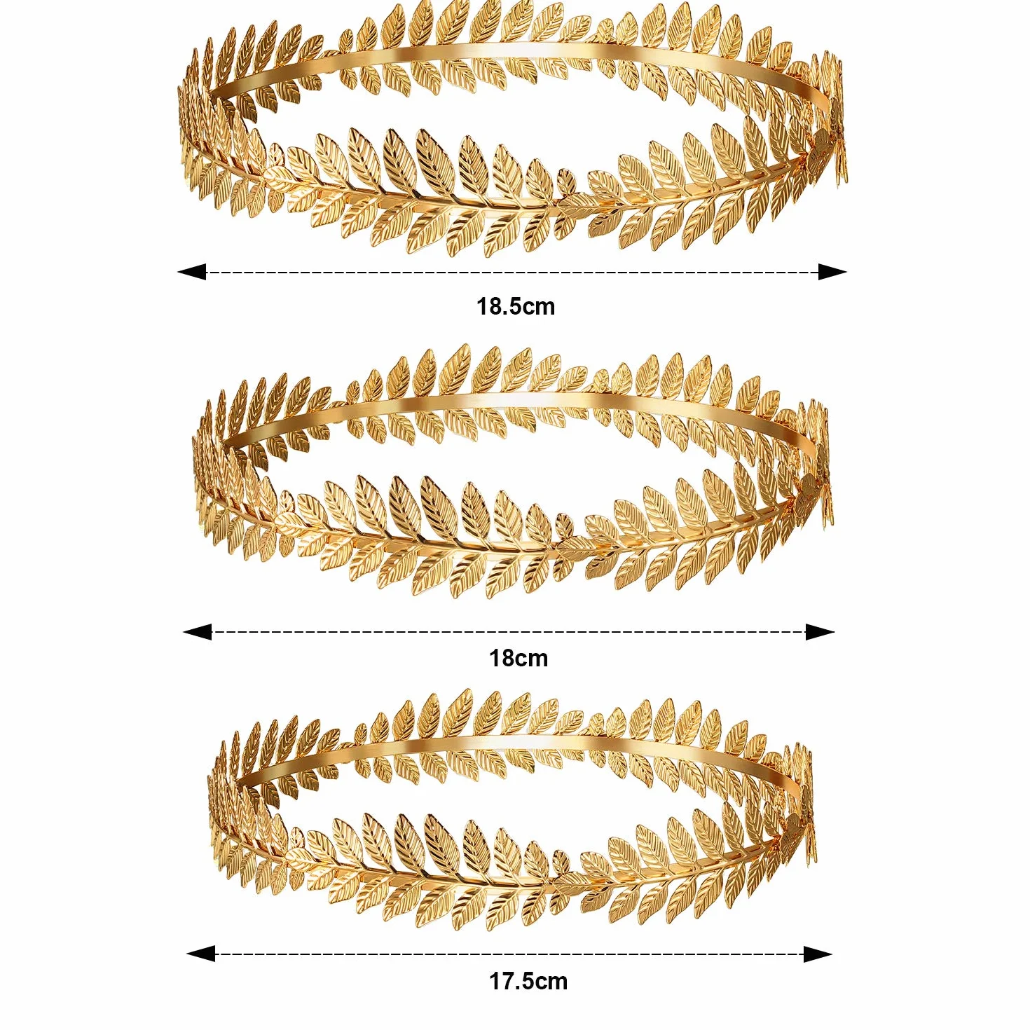 Cindeer 3 Piezas Diadema Romana Corona de Laurel Corona de Hojas Doradas Tocado de Diosa Griega para Mujeres Hombres Accesorios para Fiestas Bodas