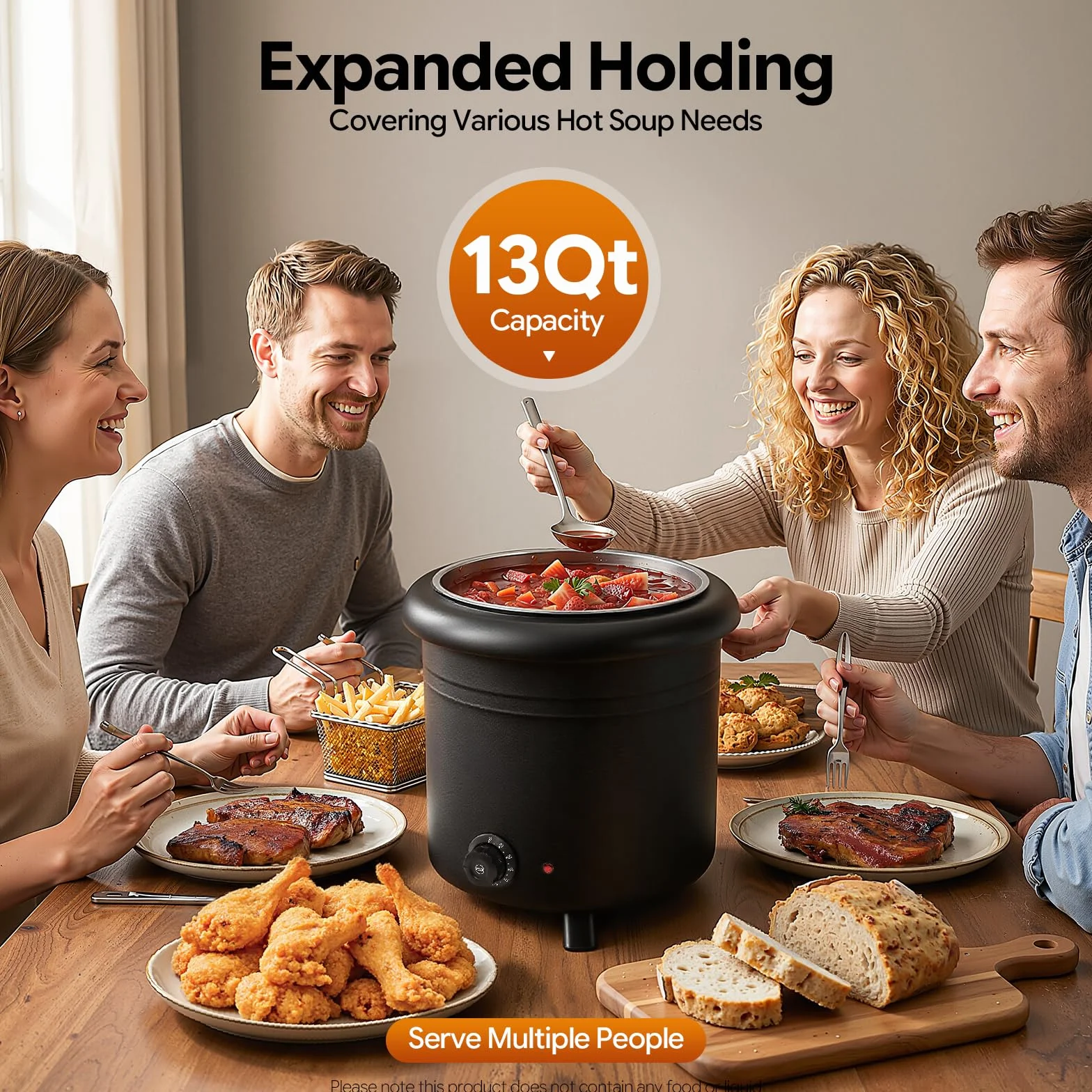 Multicooker eléctrica, 12 L, calentador de sopa, olla caliente eléctrica portátil, hervidor de sopa de 400 W, para calentar estofados, quesos, hervidas incluso bebidas calientes