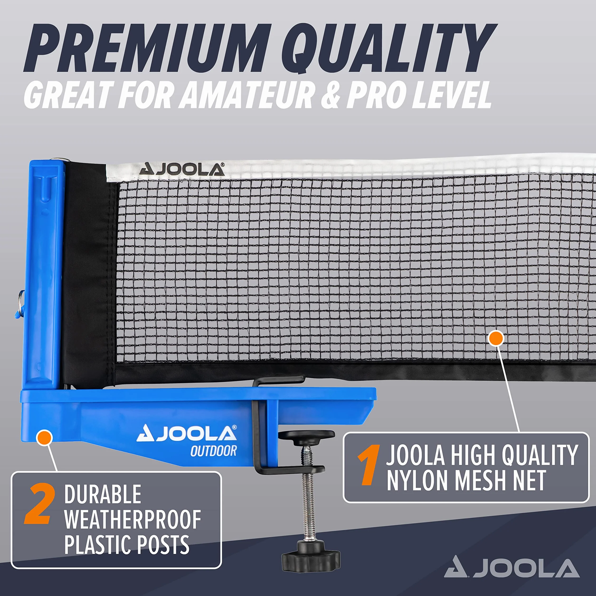JOOLA Tischtennisnetz Outdoor Garnitur verstellbar Blau