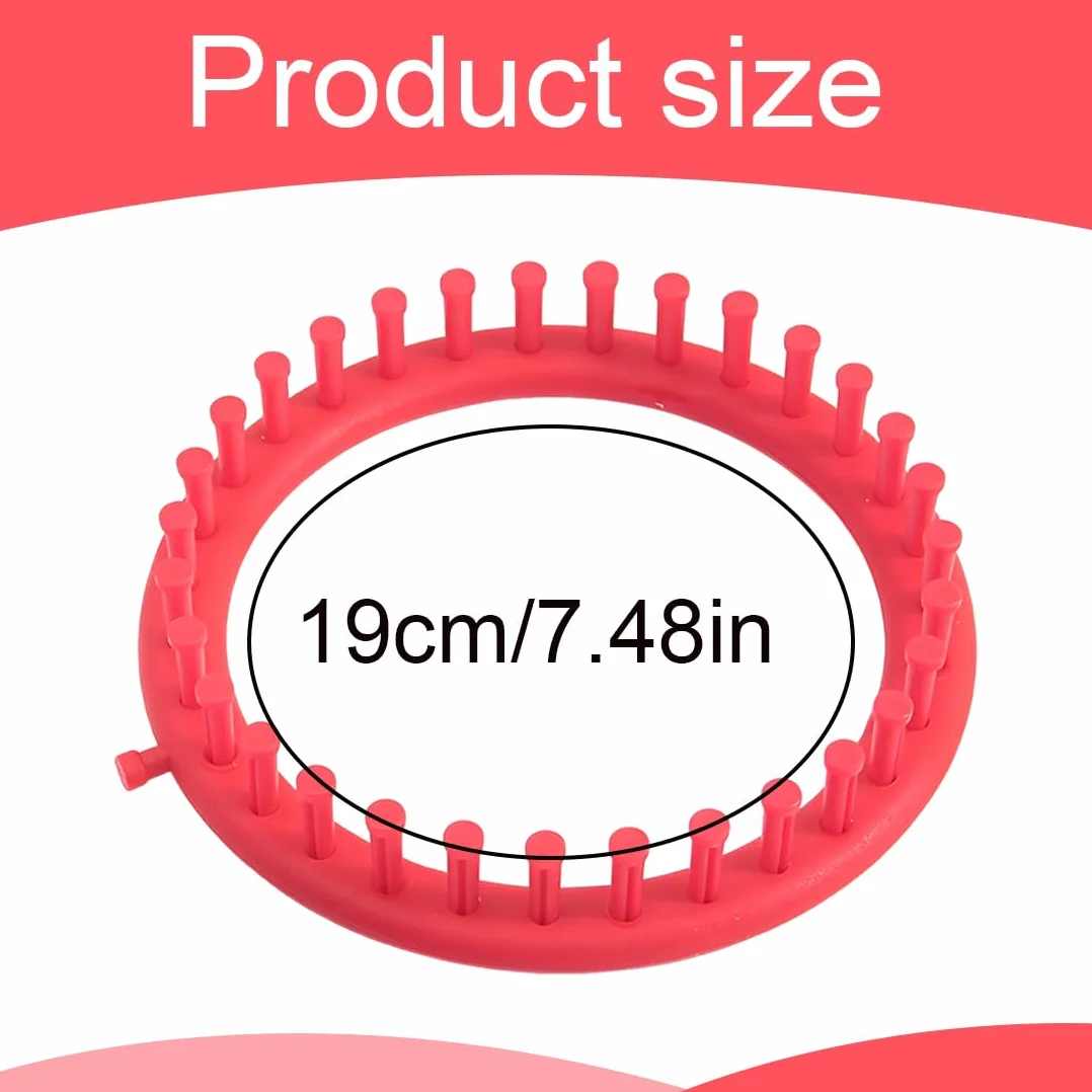 1 Telar Redondo y Circular, Loom Knitting Loom Set, Kit de Tejido con Instrucciones para Principiantes, con Aguja de Punto y Ganchillo, Telar (Ø 24cm)