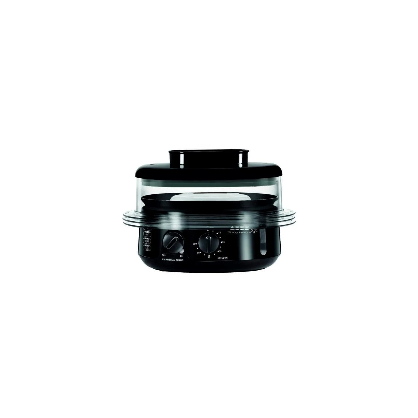 Seb Simply Invents - Olla de vapor (3 tazones, capacidad modular, mantener el calor, color negro VC110800)