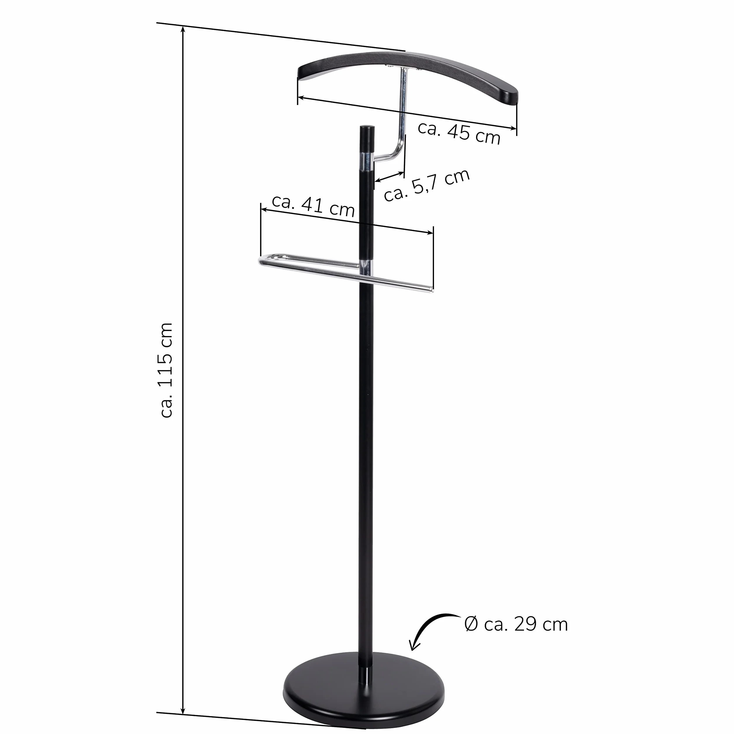 bremermann Caballete para ropa (115 cm), color negro