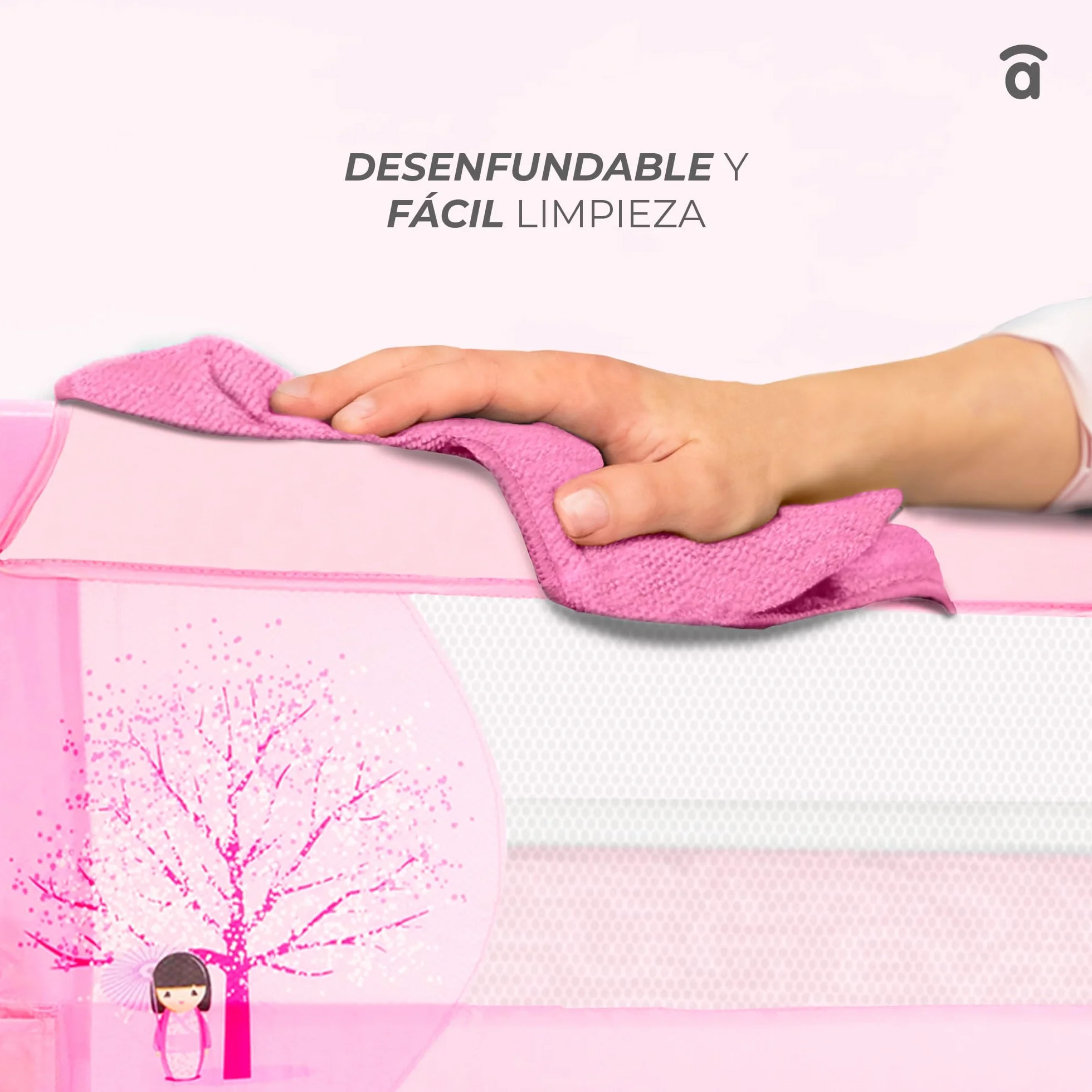 Asalvo Barrera de cama abatible 150 cm blanca