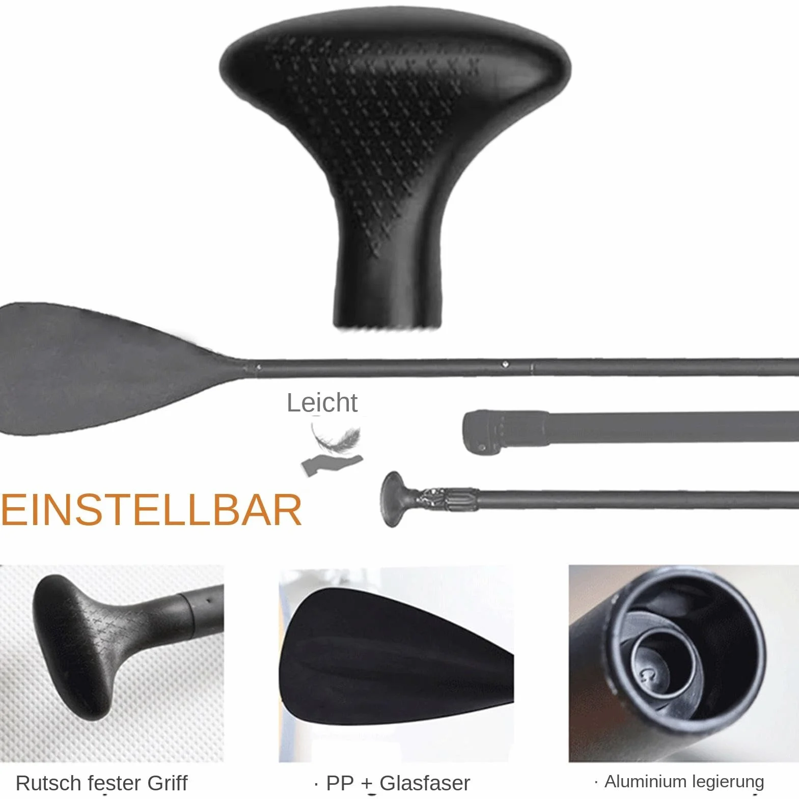 Generisch Mango para tabla de surf, mango en T, parches de agarre de correa, mango de remo de pie, mango antideslizante de PE-T para tabla de remo de pie, barcos de pesca, agua