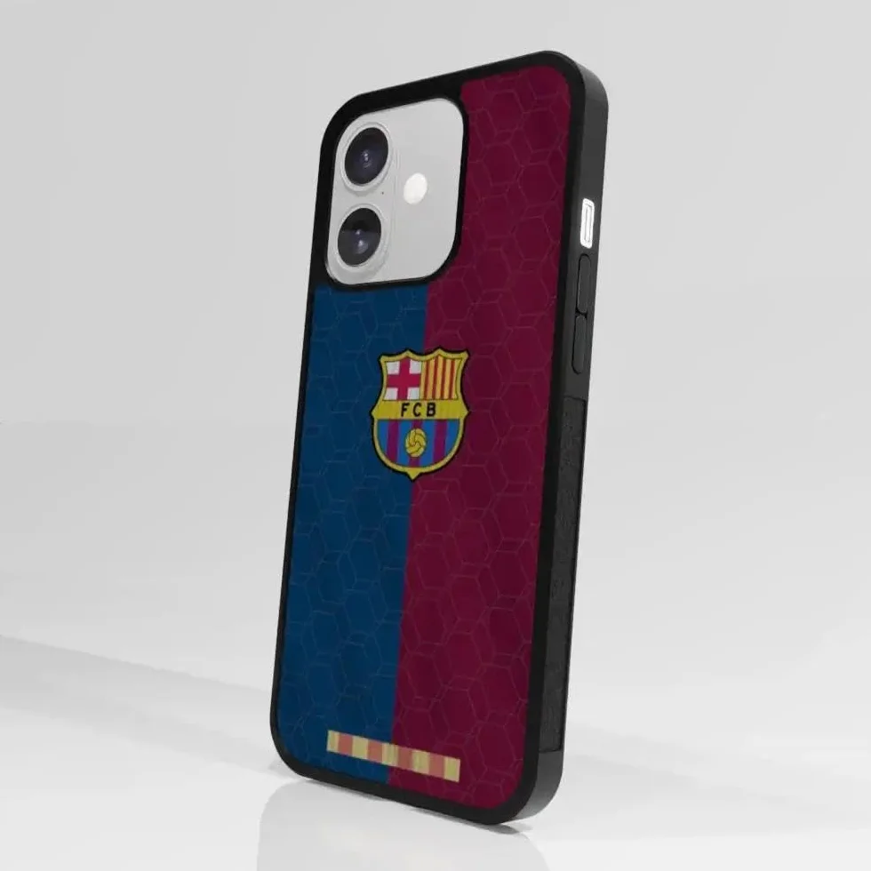 Funda Móvil Apple iPhone 17 FC Barcelona Edición Clásica Carcasa Efecto 3D Patentado Protección Ligera Resistente Negro