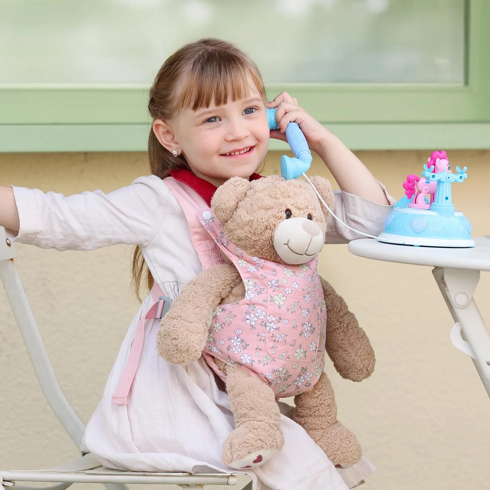 GAGAKU Transportador de muñecas para niños pequeños, portabebés, Rosa Flores de Pera