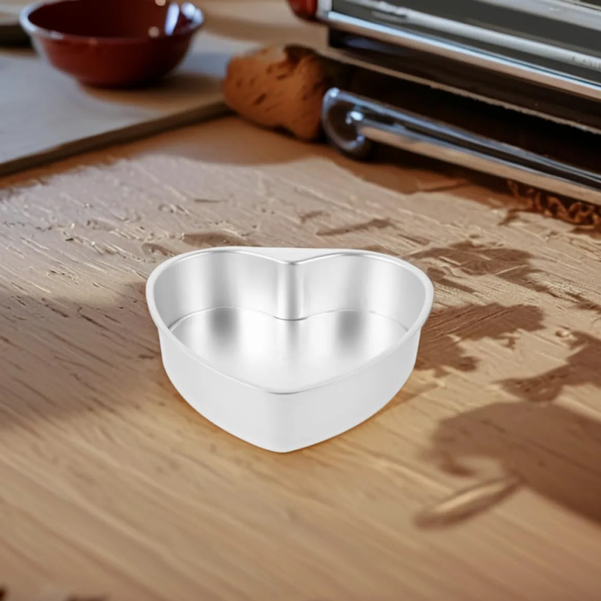 Amosfun Moldes para Hornear en Forma de Corazón de Aluminio 18 Cm con Fondo Desmontable 2 Piezas para Pasteles, Tartas y Brownies, Aptos para Horno y Eventos Obsequios