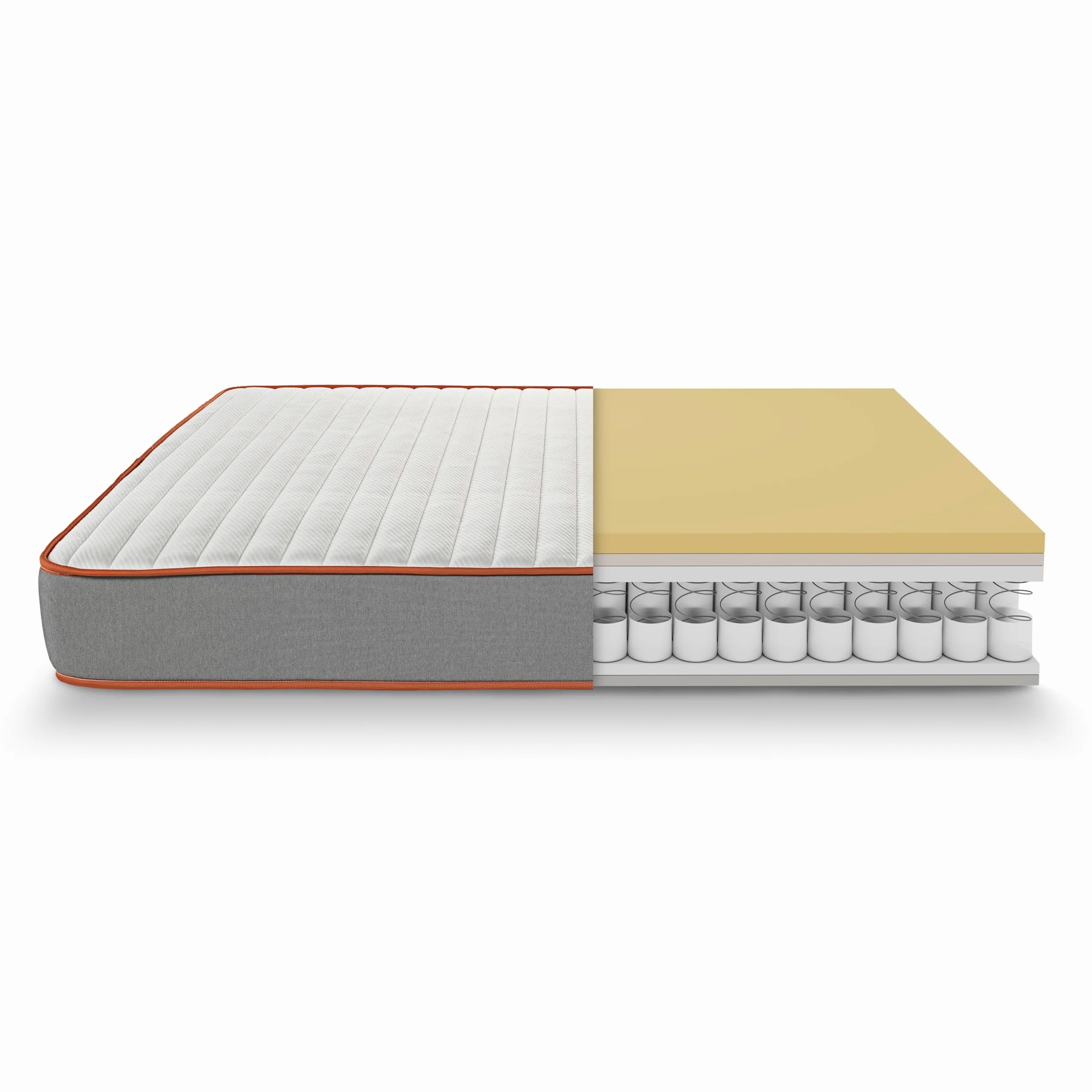 What The Sleep | Colchón Sostenible Premium Híbrido Muelles Ensacados-Visco 24cm y Canapé Abatible Natural | Entrega, Montaje en Domicilio y Retirada Usado Incluida | 90x190 | Pack Descanso Funk