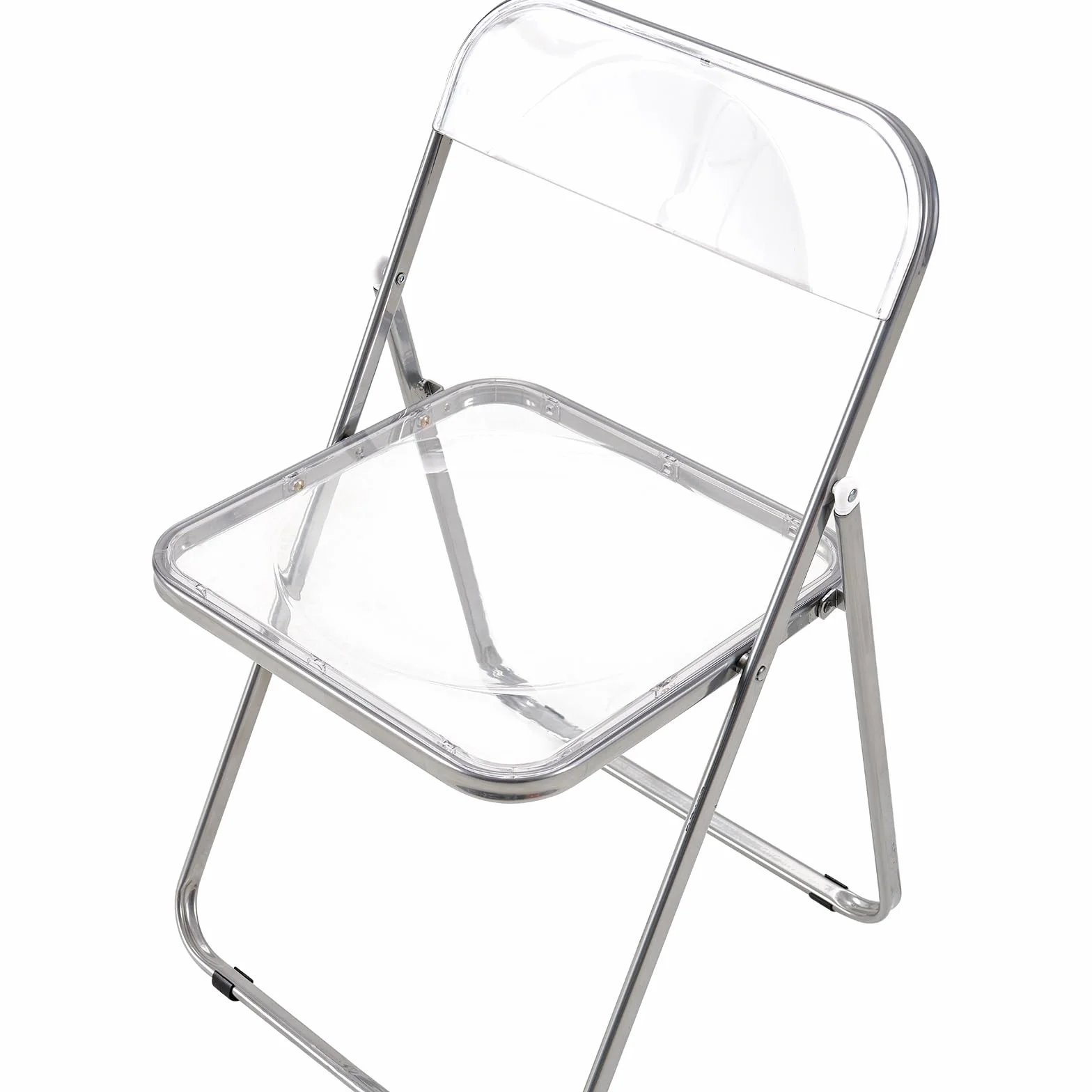 4 sillas Plegables Silla de Pet Metal Transparente Silla Plegable Capacidad de Carga de 150 kg para Comedor, salón, jardín