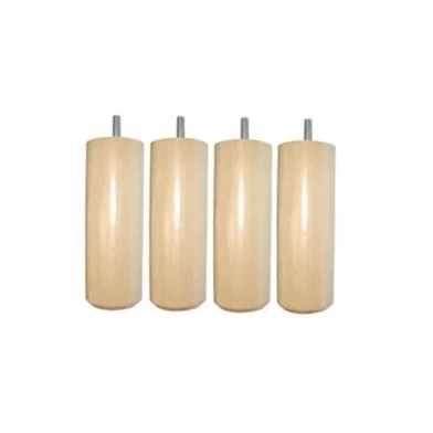 Wood Selection - Juego de 4 Patas (15 cm), Color Natural