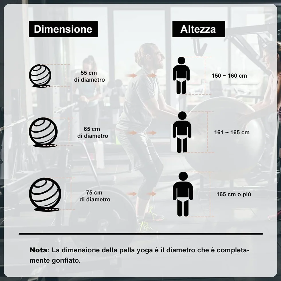 Glymnis Pelota de Pilates Anti-Burst 55cm 65cm 75cm con Hinchador
