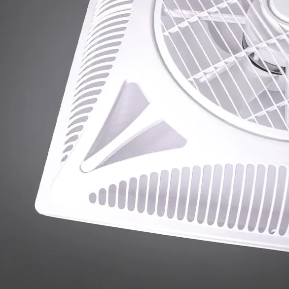 Bilake Ventilador de Techo Cuadrado 60x60 Blanco | Empotrable para Falso Techo y Panel Desmontable | Con Mando a Distancia | 3 Velocidades | Motor AC | Rejilla Orientable | Silencioso (Sin Luz)