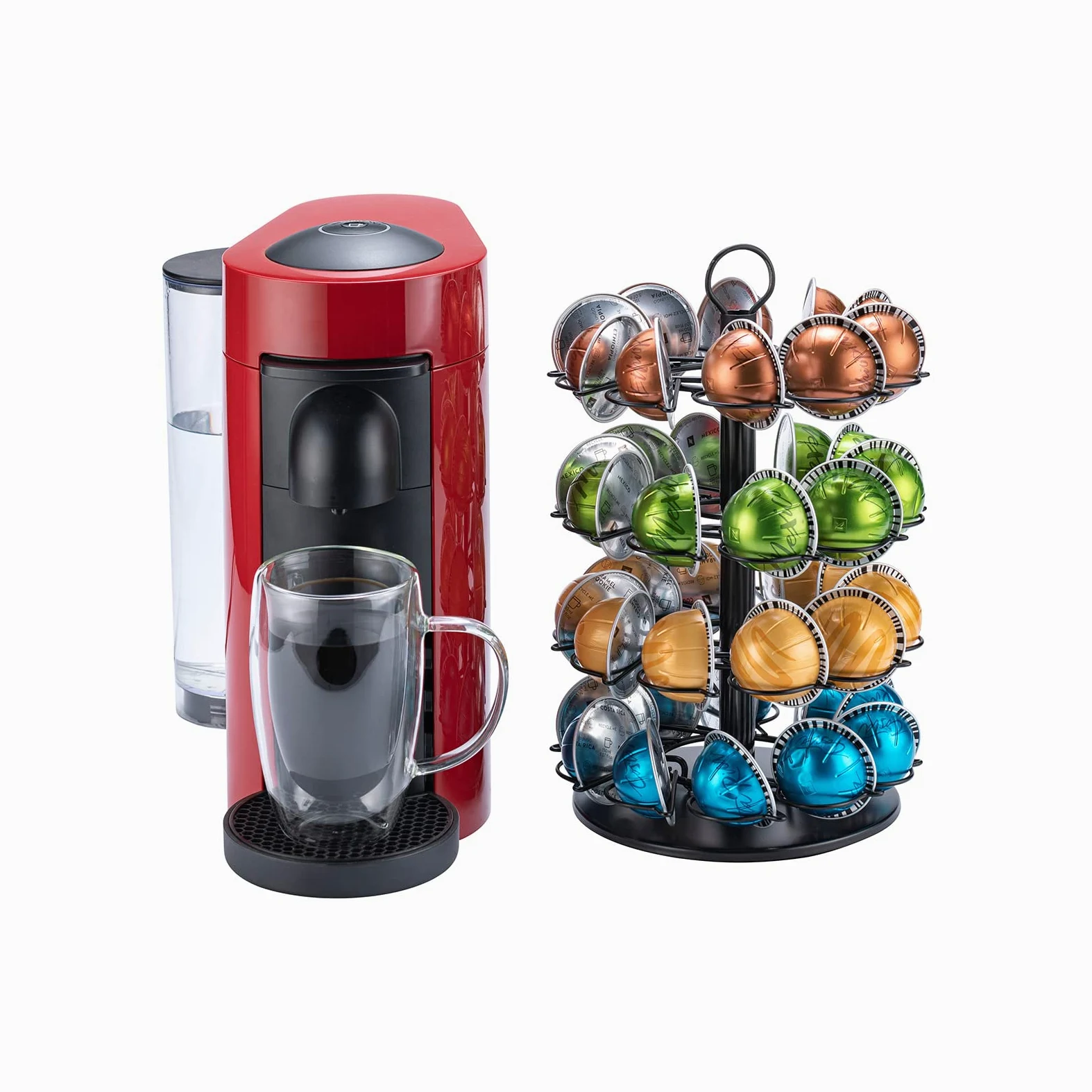 Soporte para cápsulas de café Nespresso con 4 niveles DIY para almacenamiento de cápsulas Vertuoline (capacidad de 40 cápsulas)