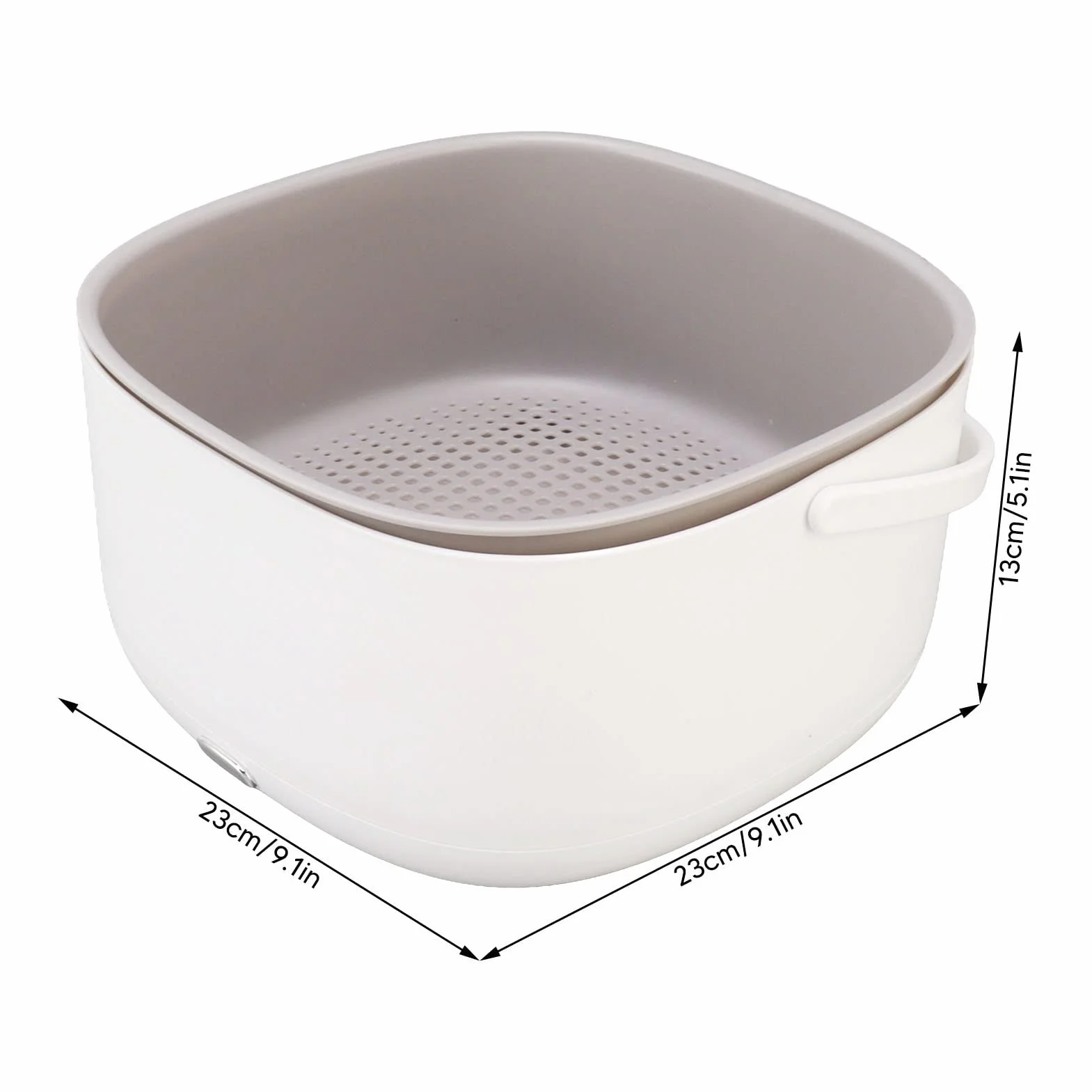 Lavadora De Frutas Y Verduras De 360 ​​​​Grados, Lavadora De Frutas Ultrasónica Dispositivo Limpiador De Verduras PP con Cesta De Drenaje para Frutas Frijoles Verduras 23x23x13cm