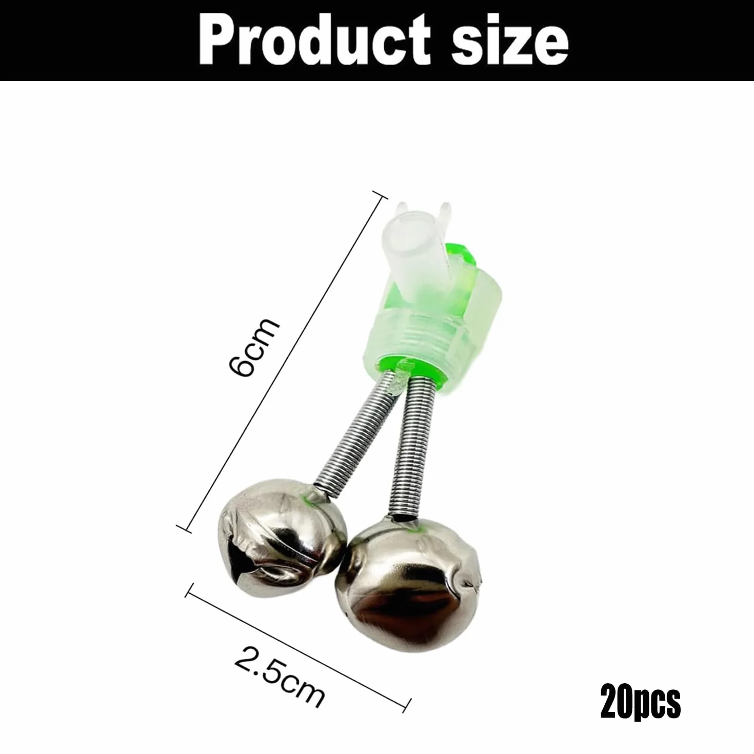 20PCS Campanas De Pesca En Espiral con Clips Ligeros, Campanas Alarma Nocturna De Picadura Sonido Claro Y Fuerte, para Aparejos De Pesca Nocturna En El Mar
