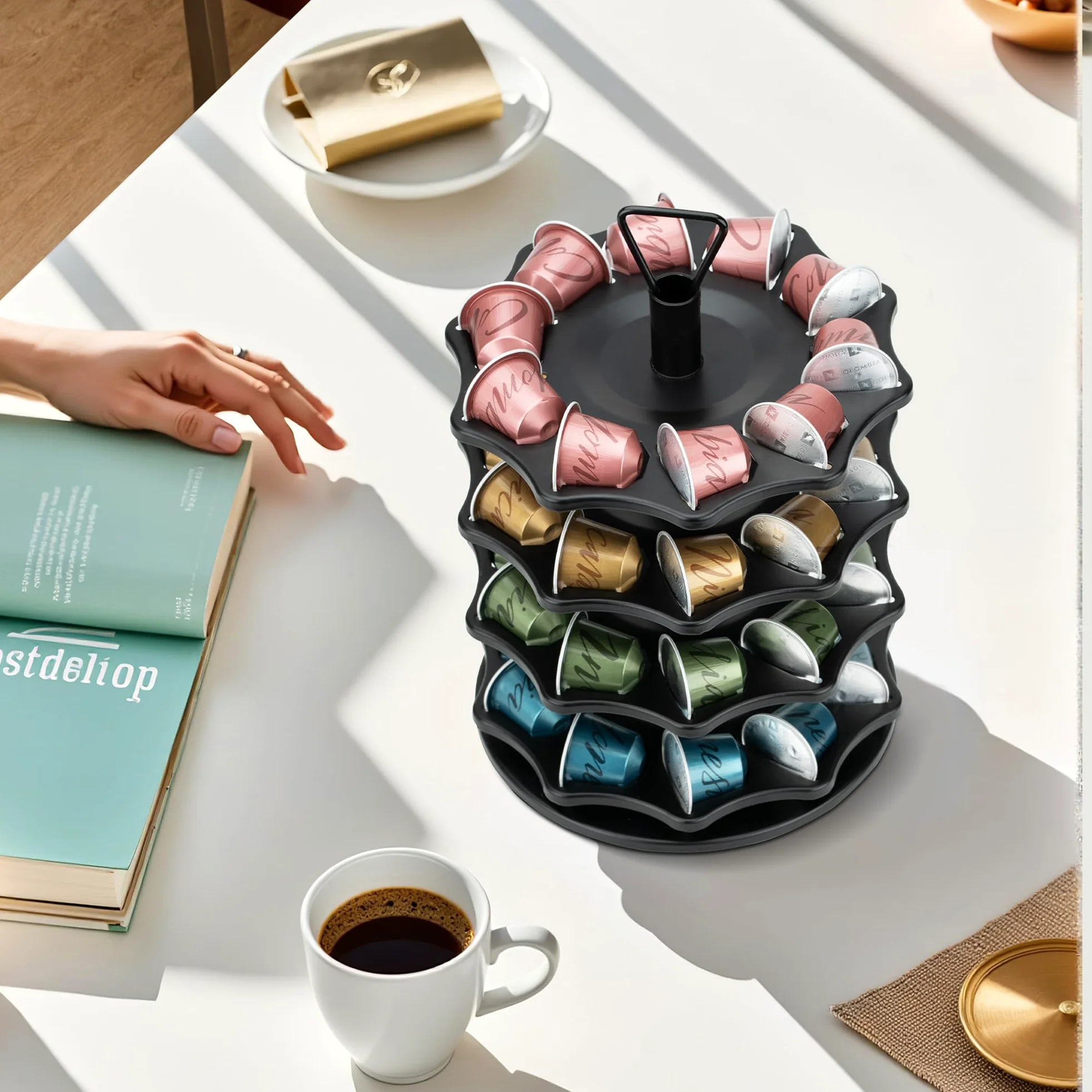 HiveNets Soporte para cápsulas de café Nespresso Original, organizador de 7 niveles, puede contener 70 cápsulas
