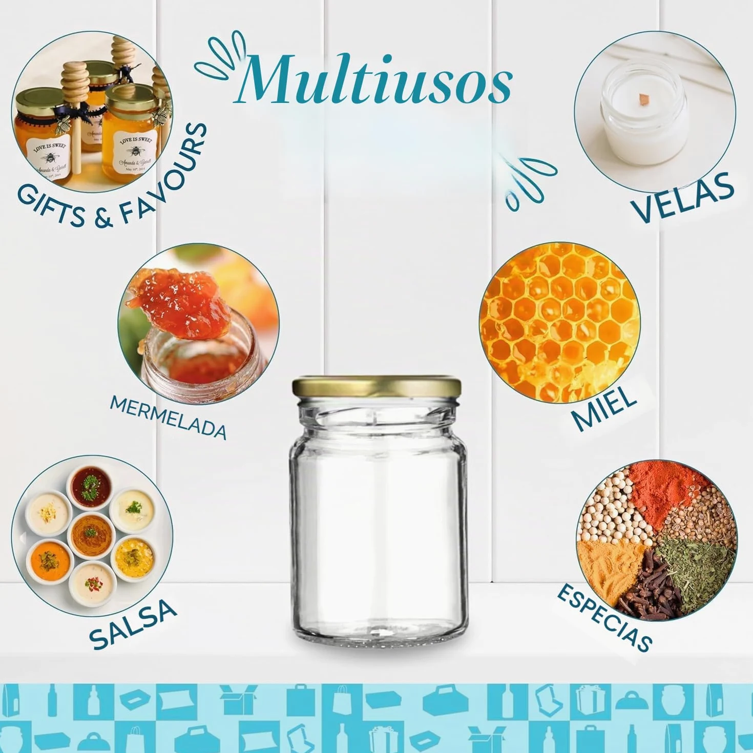 20 Tarros de Cristal 100 ml con Tapa Dorada + 20 Cajas de Cartón con Ventana – Botes de Mermelada de Regalo para Bodas y Detalles | Espirito Rebelde