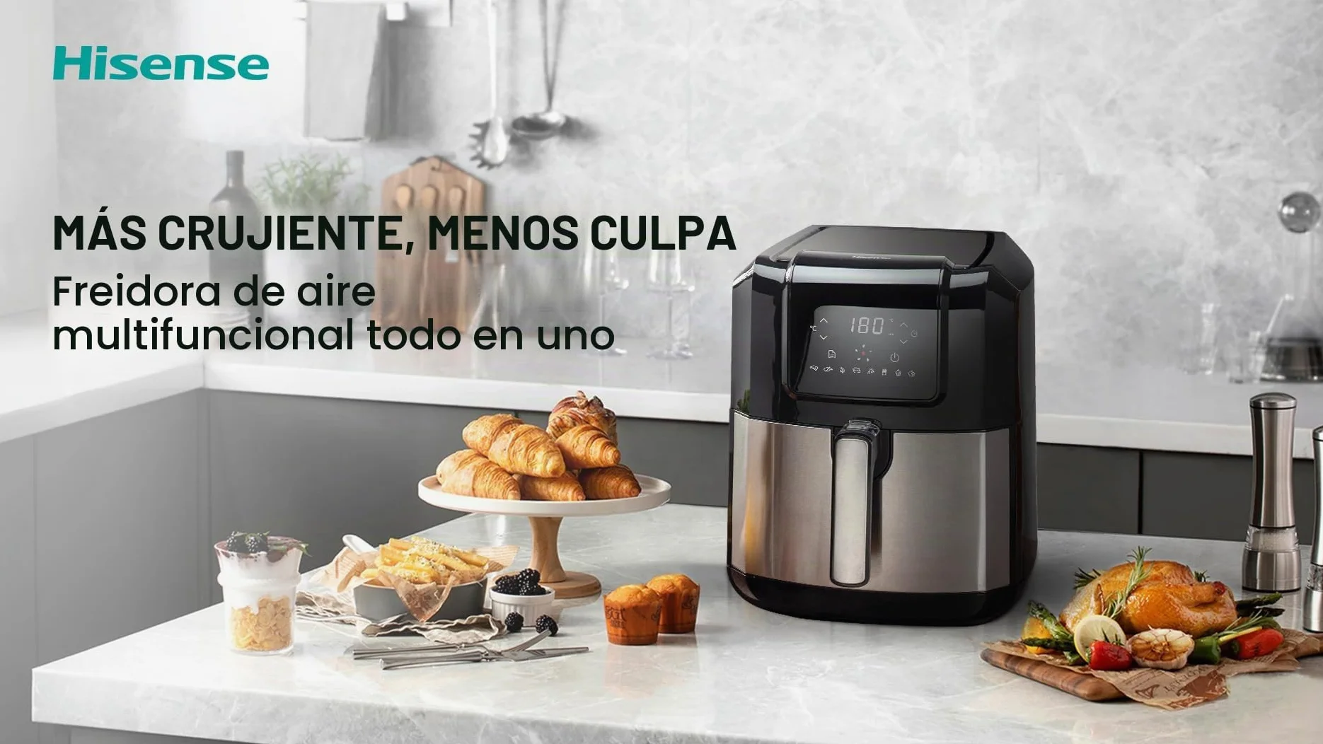 Freidora sin Aceite Hisense H06AFBS1S3 Negro 1700 W 5 L